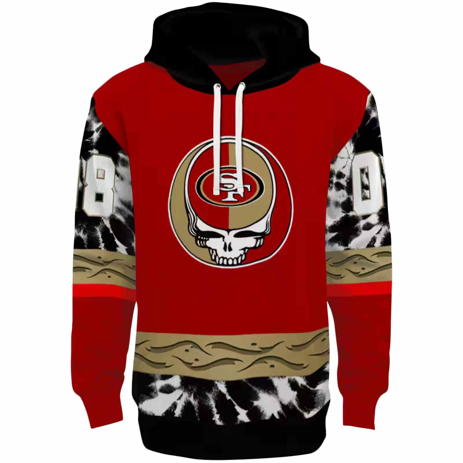 Custom San Francisco 49ers Grateful Vibes Red Hoodie