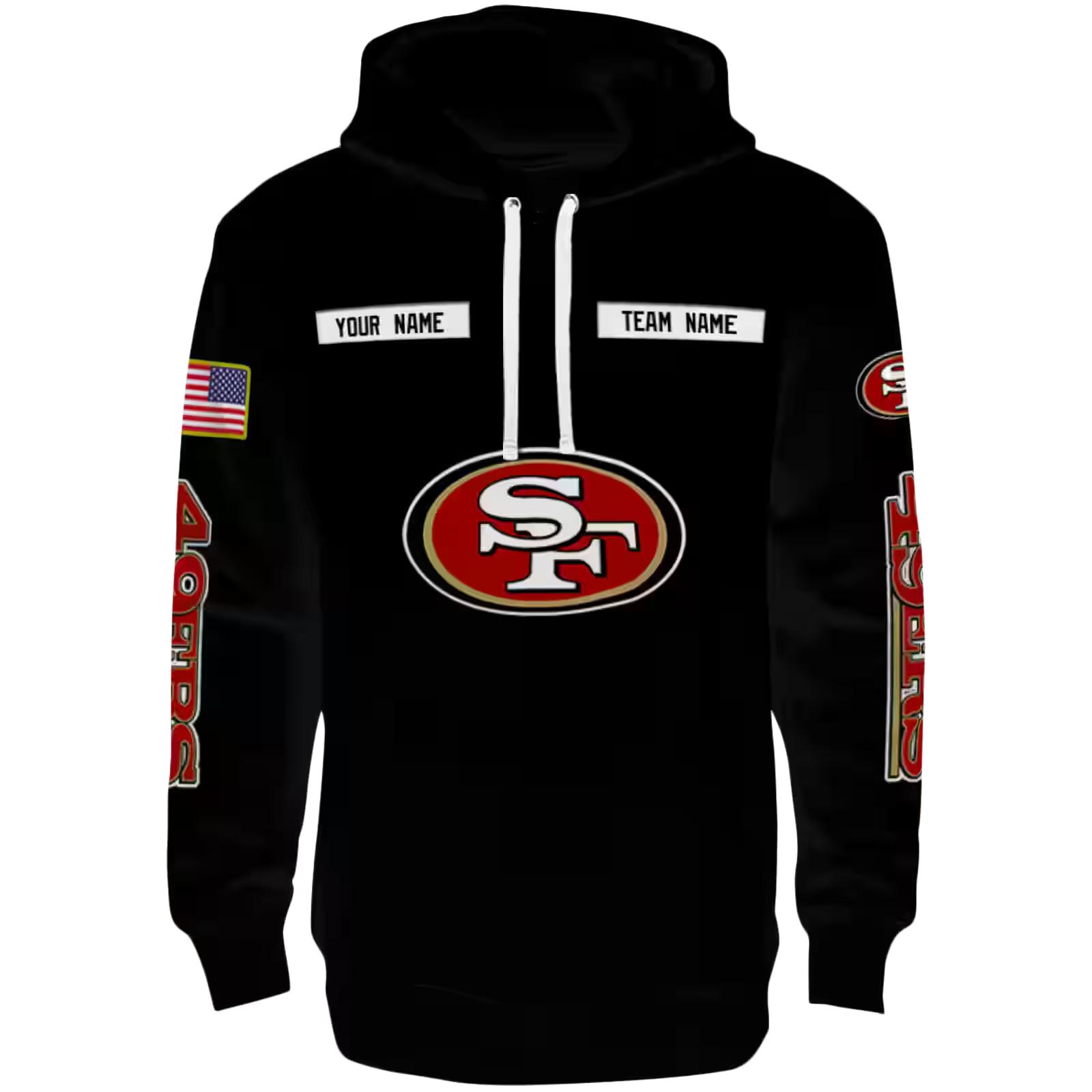 Custom San Francisco 49ers Punisher Skull Black Hoodie