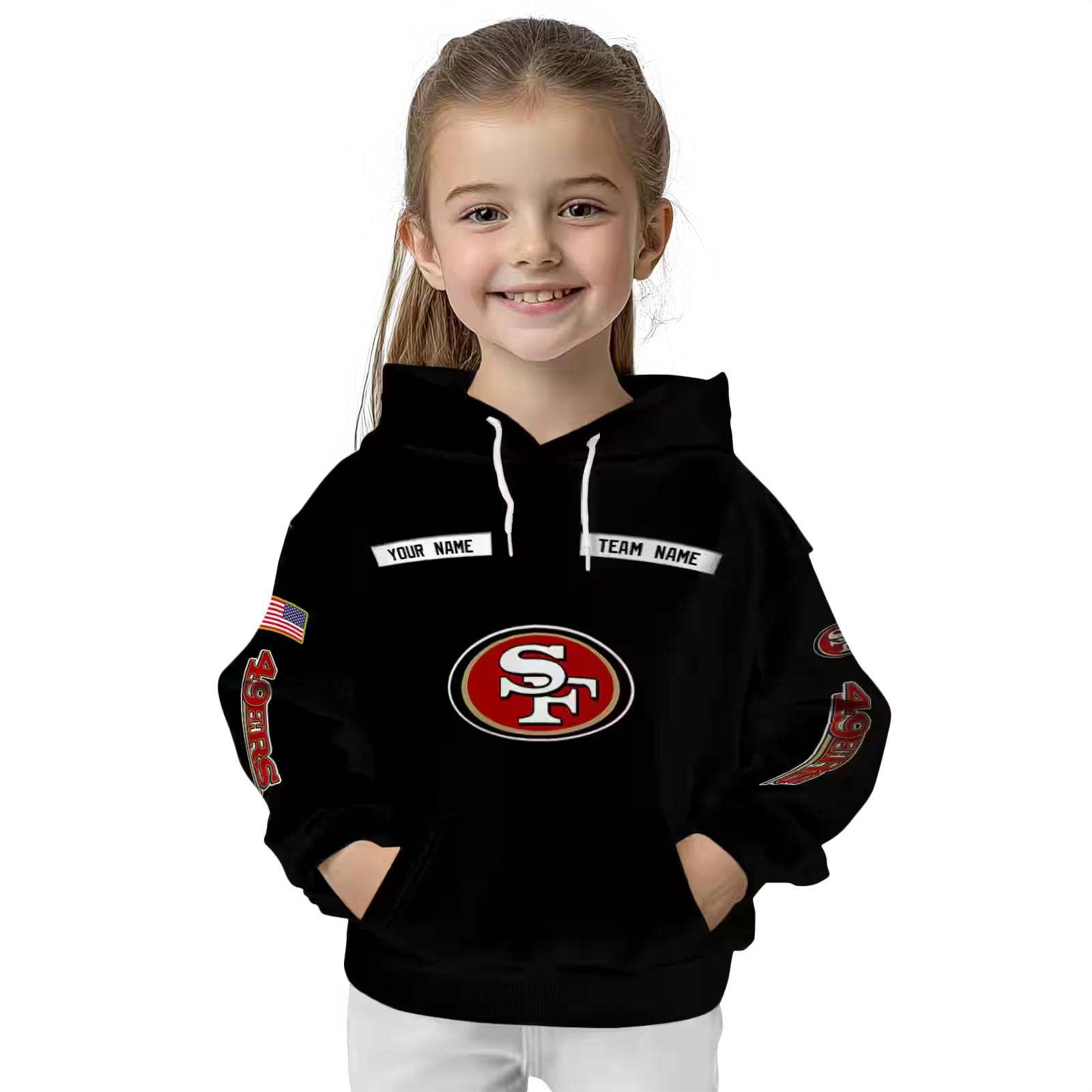 custom san francisco 49ers punisher skull black hoodie top rated