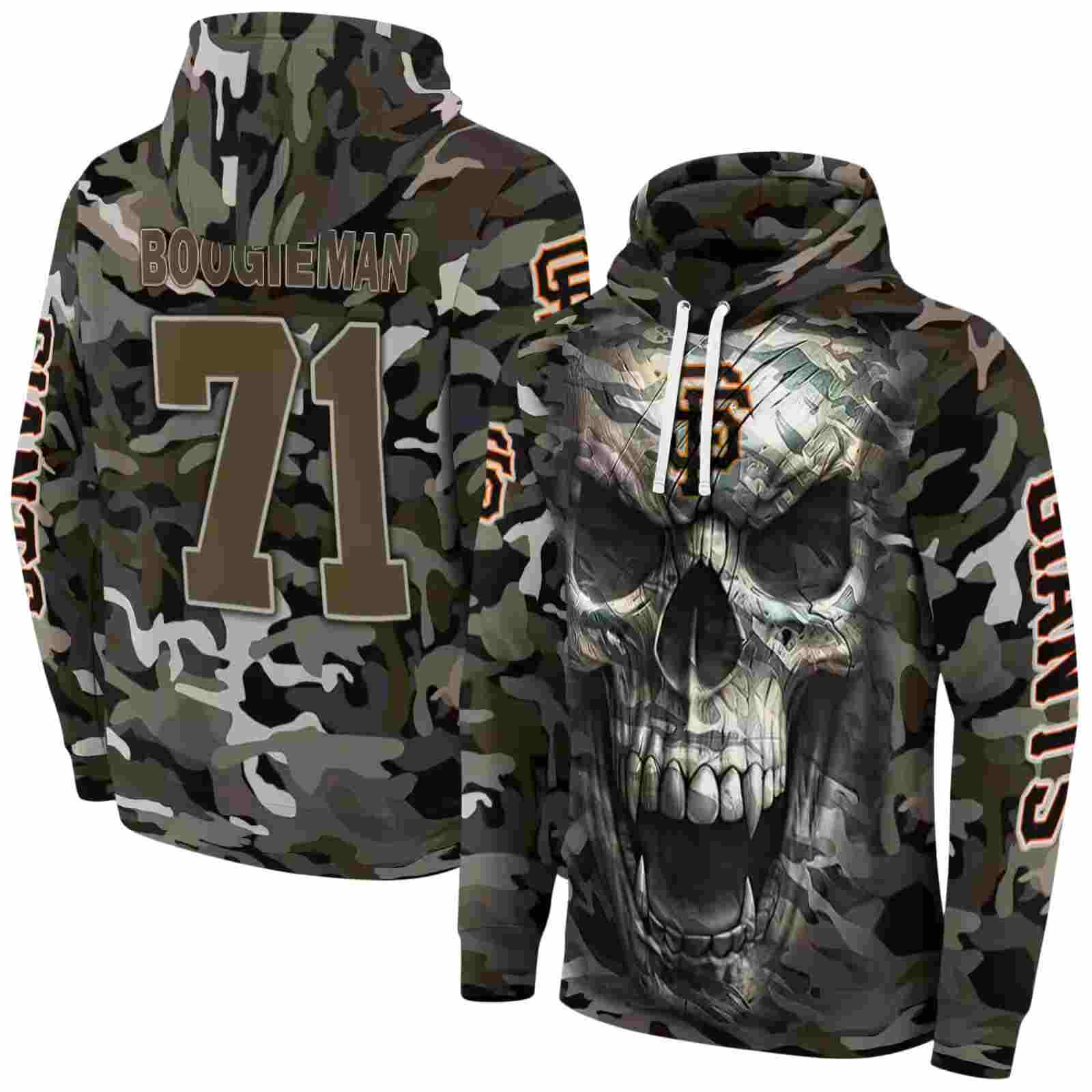 custom san francisco giants camo skull hoodie fashion forward