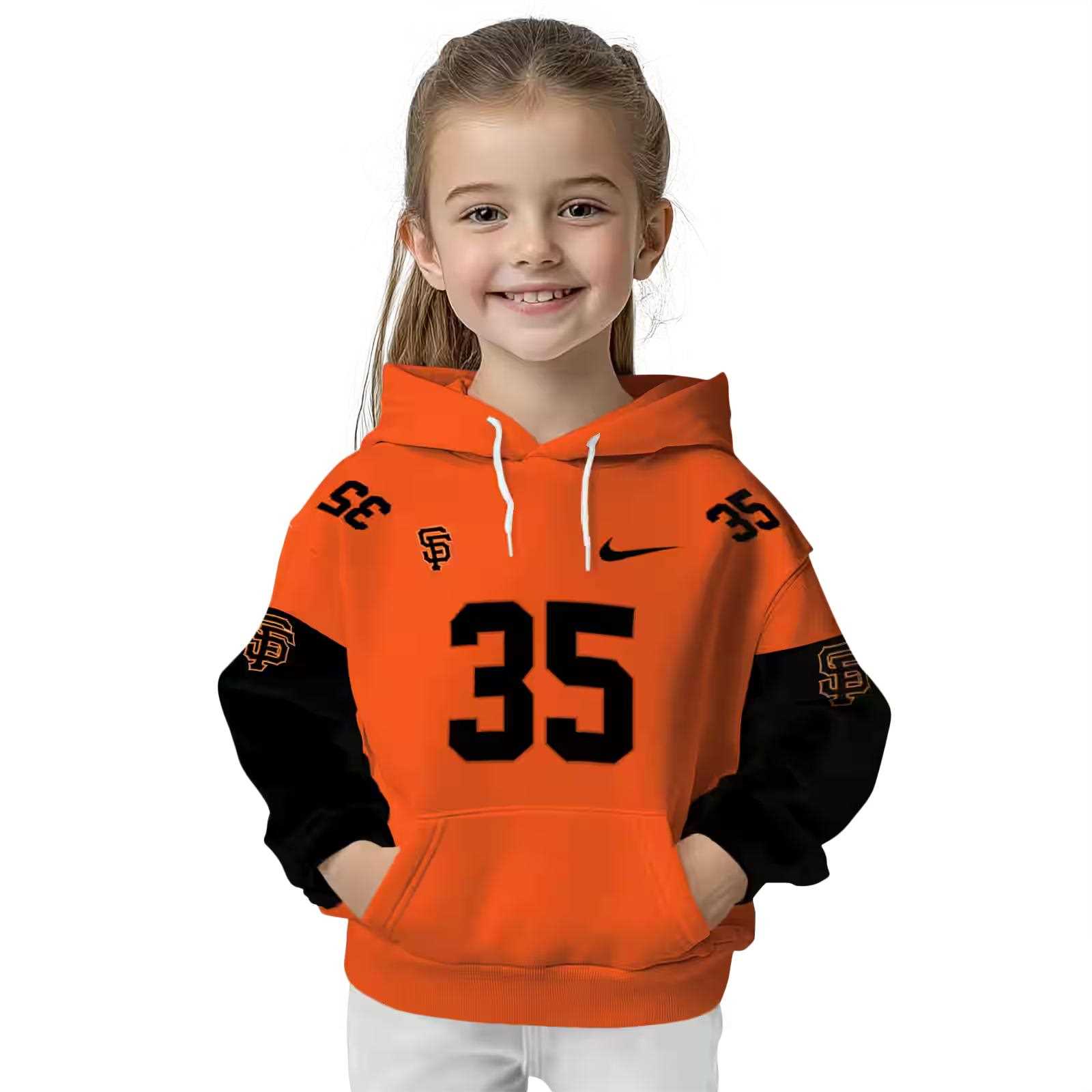 custom san francisco giants minimal design orange hoodie top rated