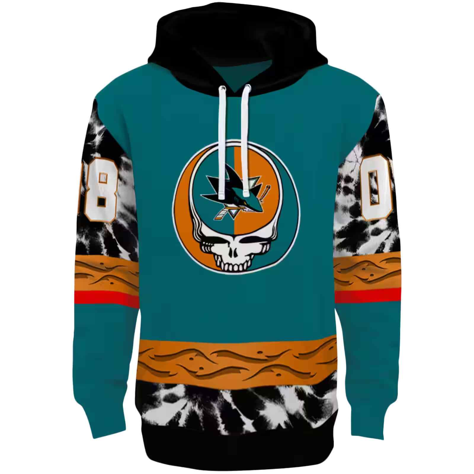 Custom San Jose Sharks Grateful Vibes Teal Hoodie