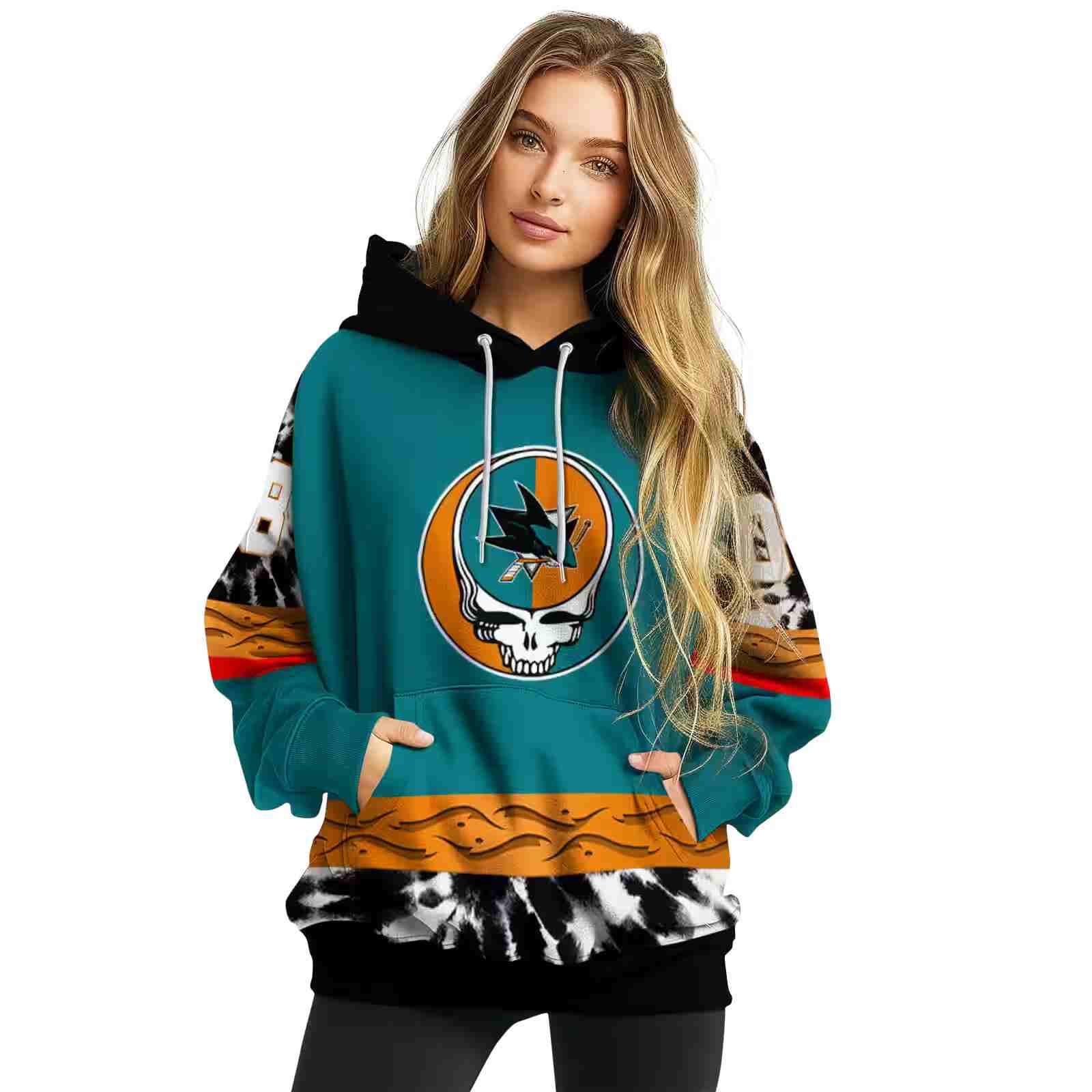 custom san jose sharks grateful vibes teal hoodie high quality