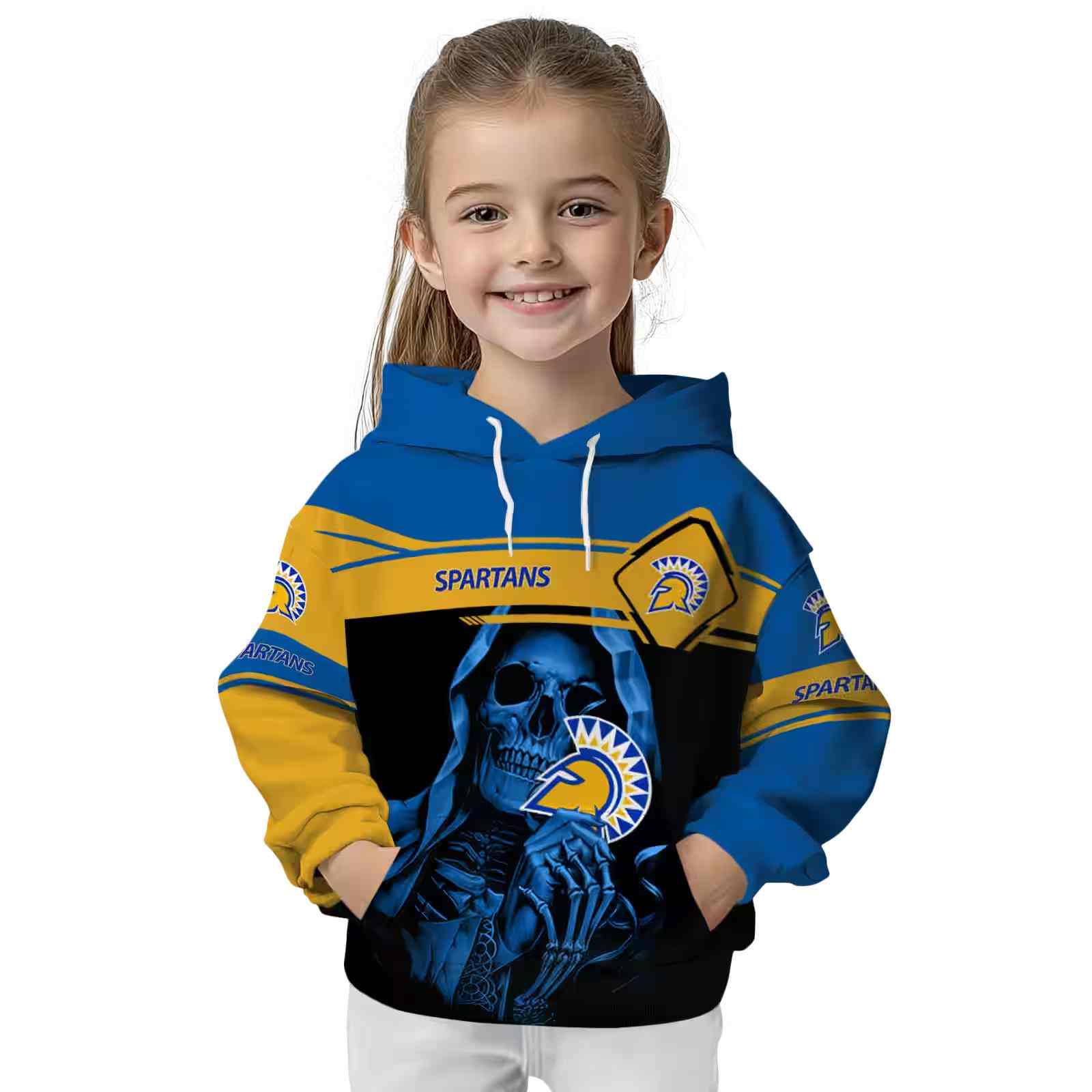 custom san jose state spartans grim reaper blue black hoodie top rated