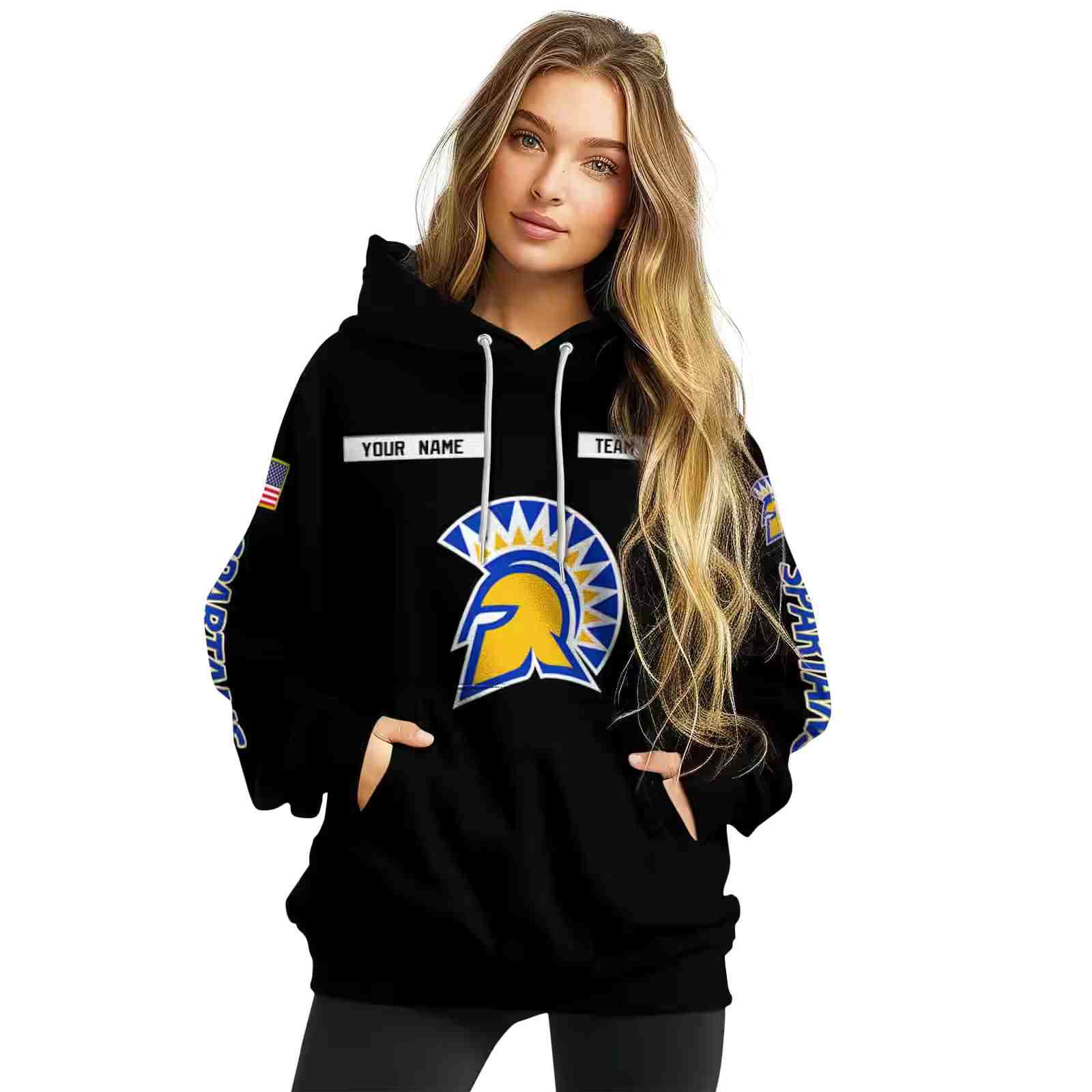 custom san jose state spartans punisher skull black hoodie high quality