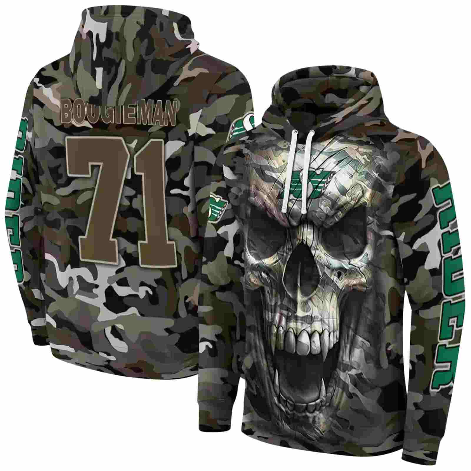 custom saskatchewan roughriders camo skull hoodie fashion forward