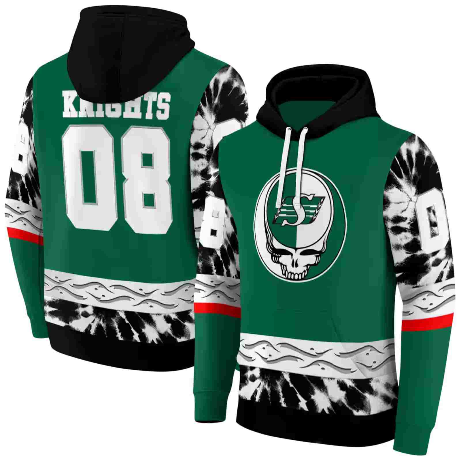 custom saskatchewan roughriders grateful vibes green hoodie fashion forward