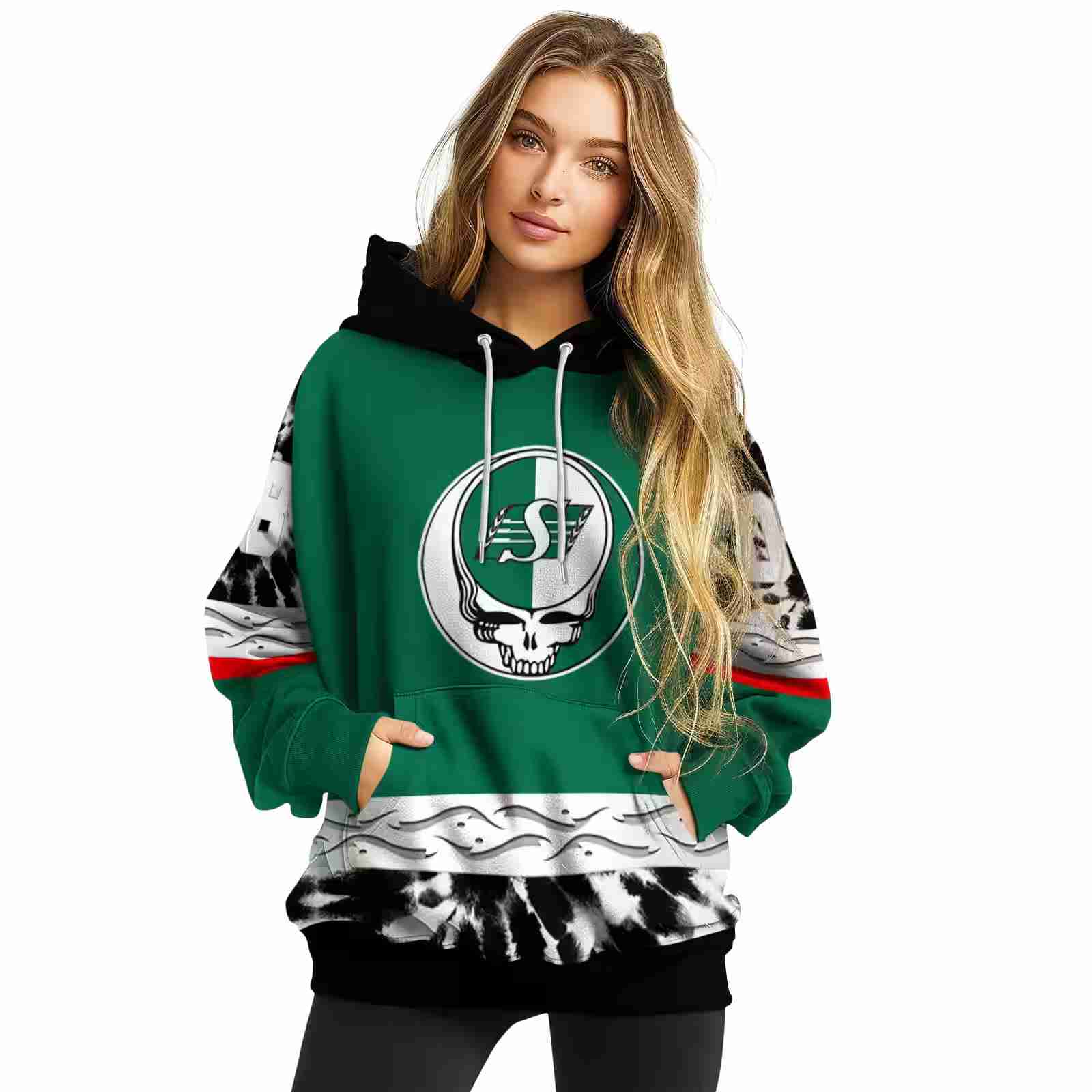 custom saskatchewan roughriders grateful vibes green hoodie high quality