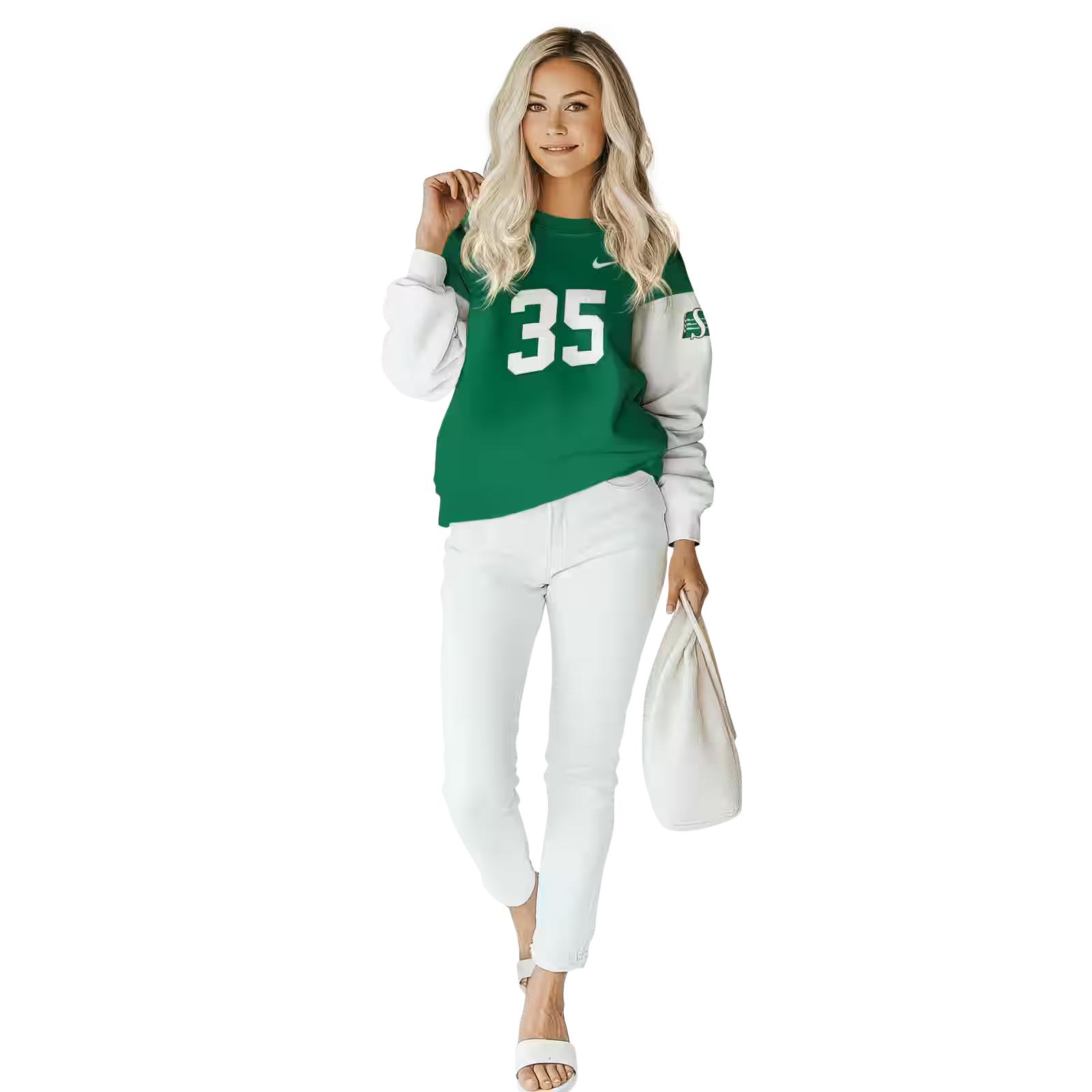 custom saskatchewan roughriders minimal design green hoodie trendy