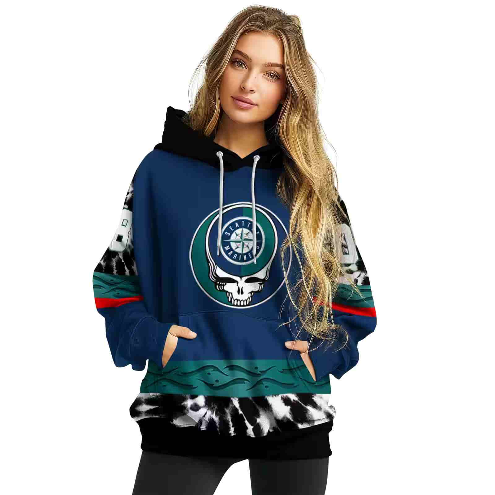 custom seattle mariners grateful vibes navy blue hoodie high quality