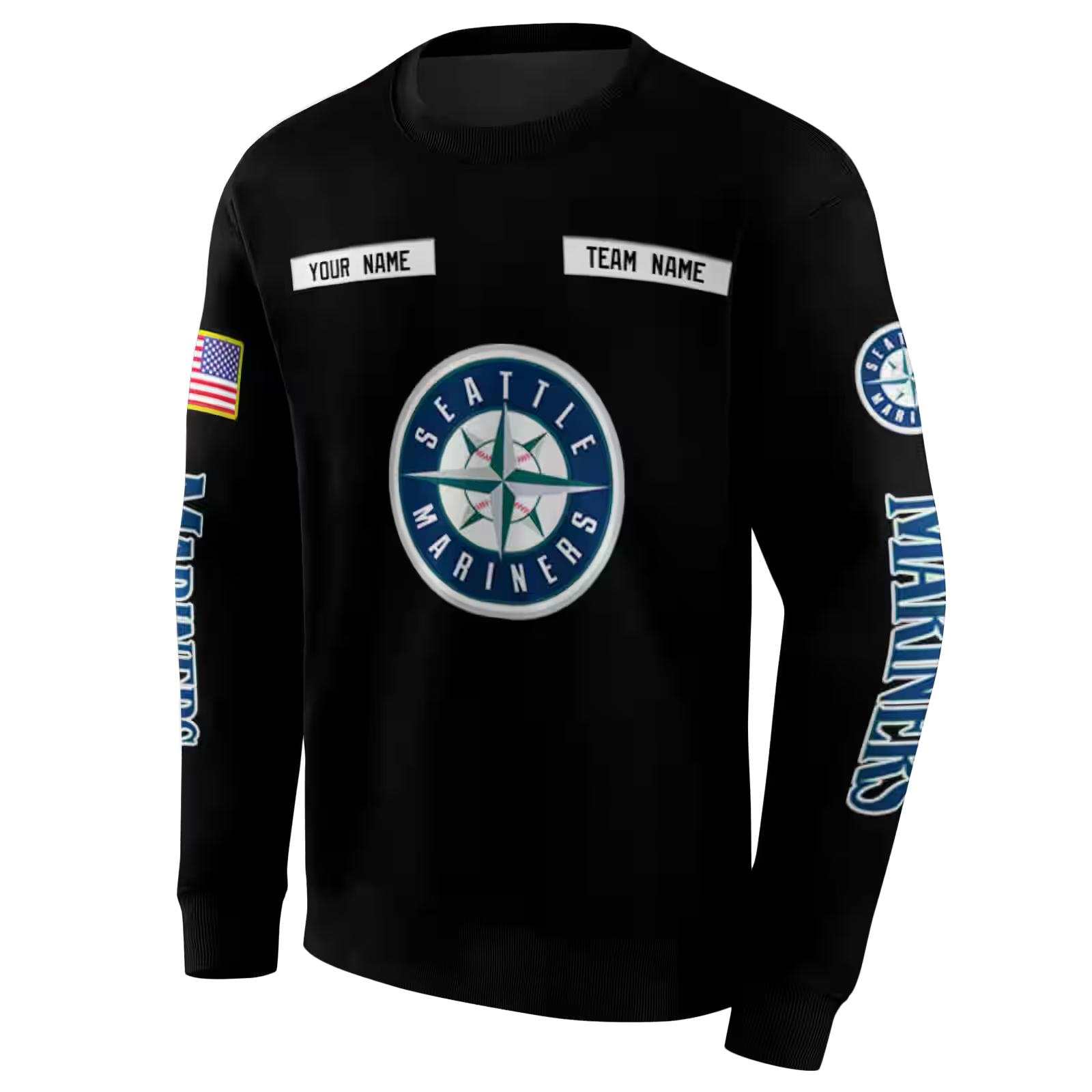 custom seattle mariners punisher skull black hoodie new arrival