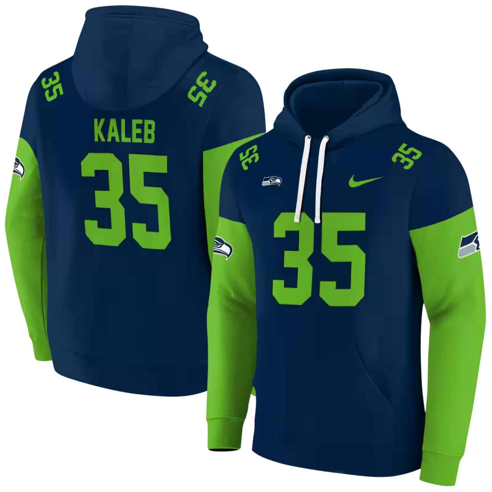 custom seattle seahawks minimal design blue hoodie fashion forward