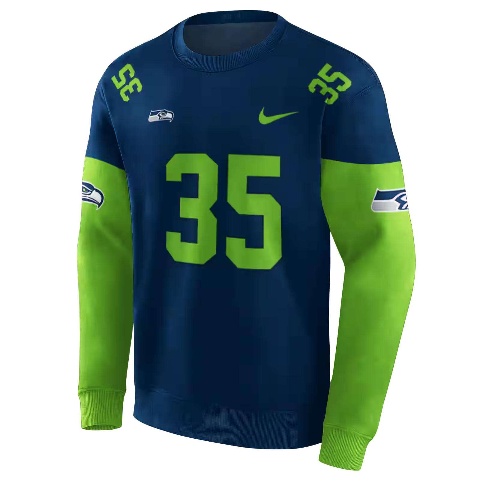 custom seattle seahawks minimal design blue hoodie new arrival