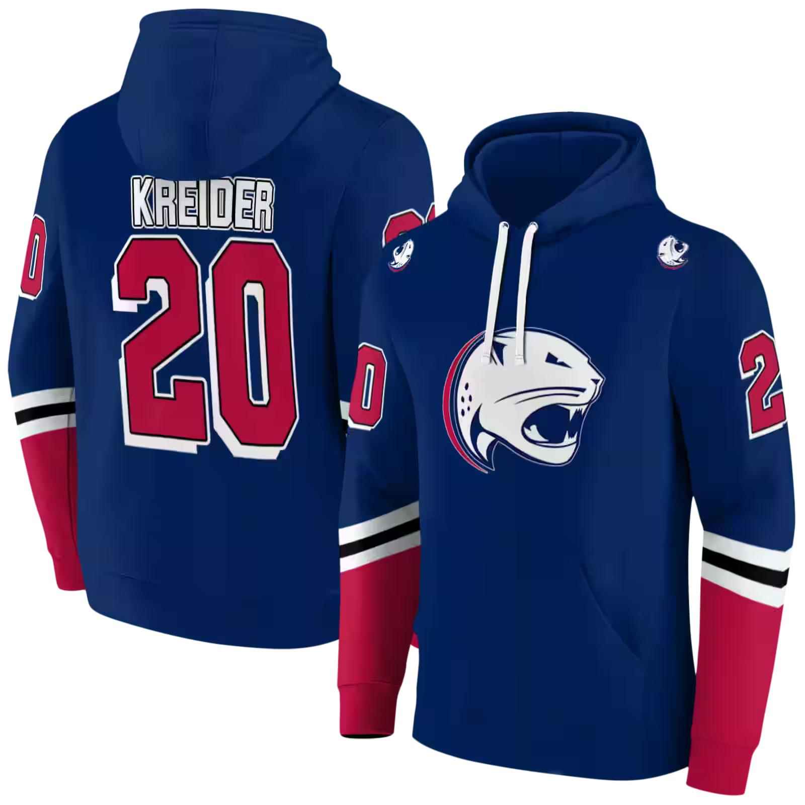 custom south alabama jaguars striped sleeves blue hoodie fashion forward