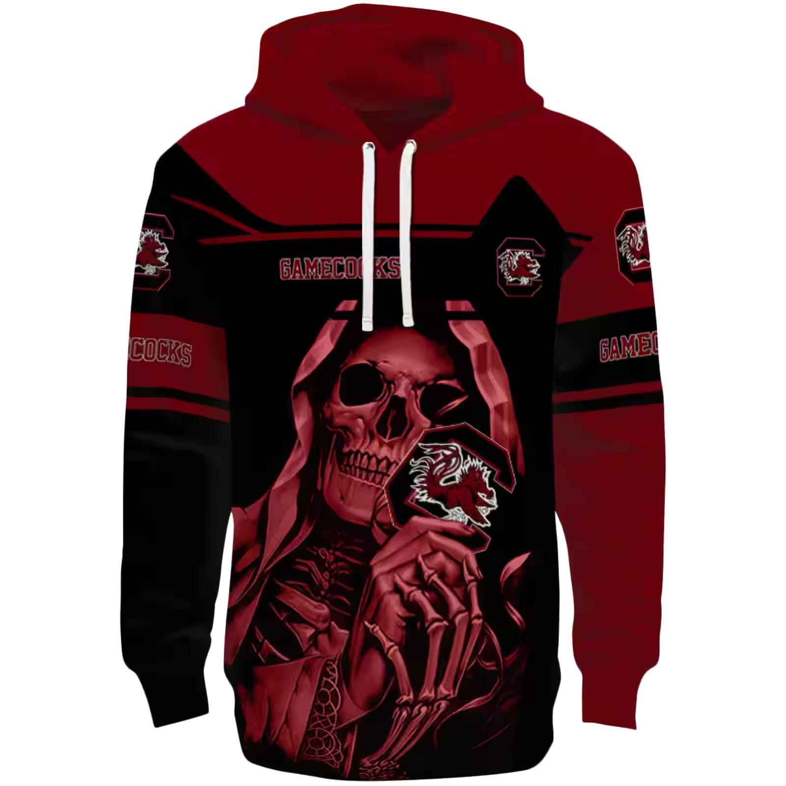 Custom South Carolina Gamecocks Grim Reaper Garnet Black Hoodie