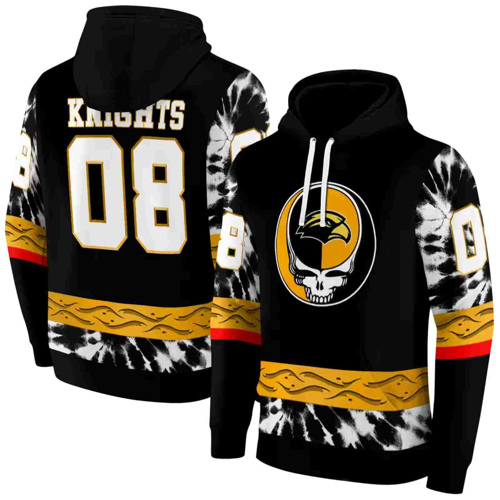 custom southern miss golden eagles grateful vibes black hoodie fashion forward