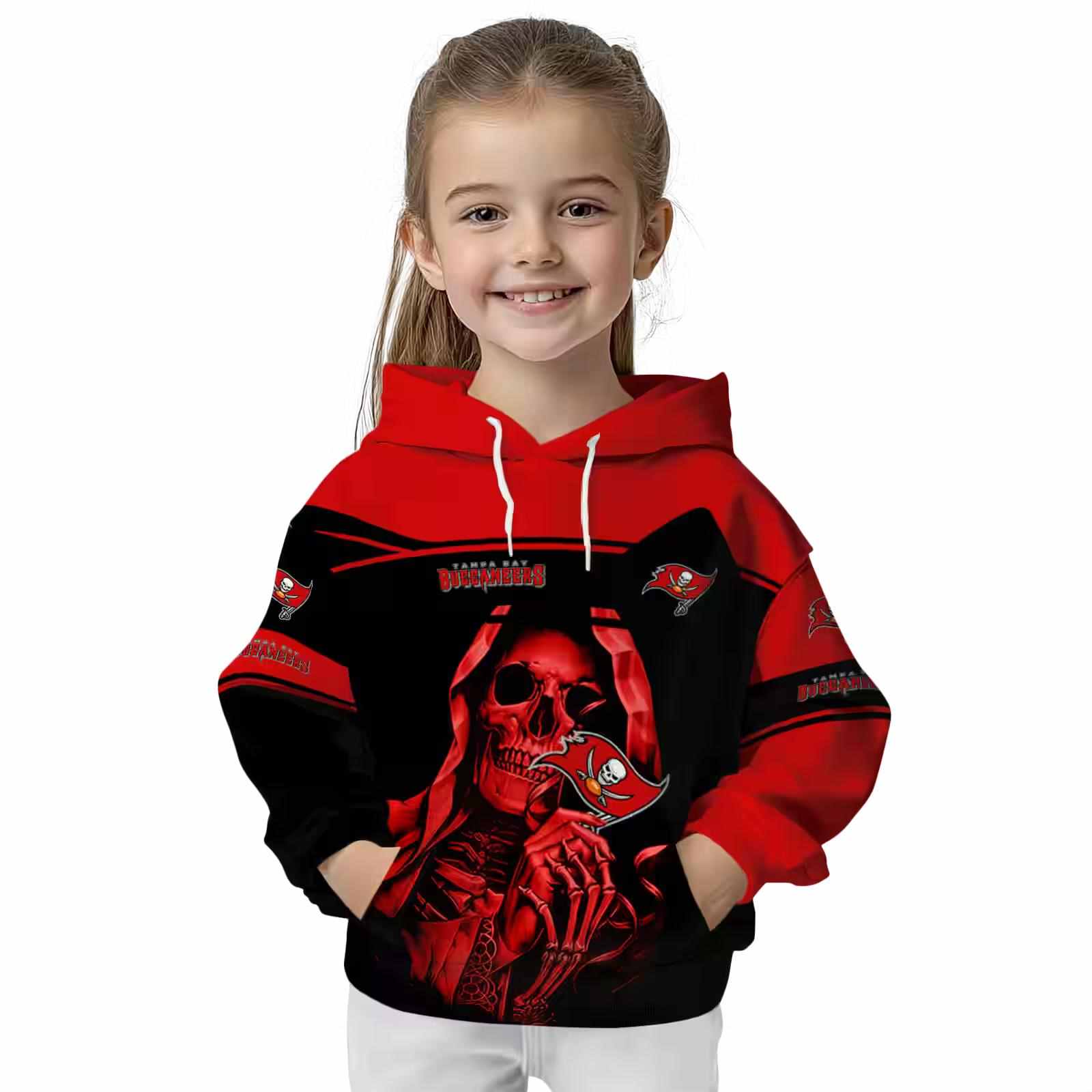 custom tampa bay buccaneers grim reaper red black hoodie top rated