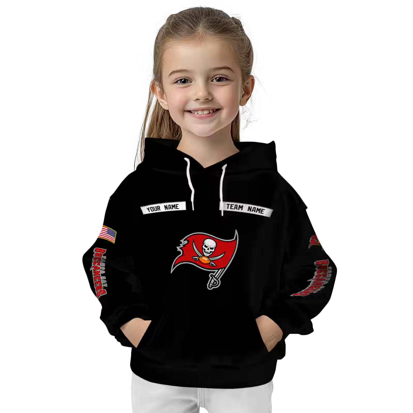 custom tampa bay buccaneers punisher skull black hoodie top rated