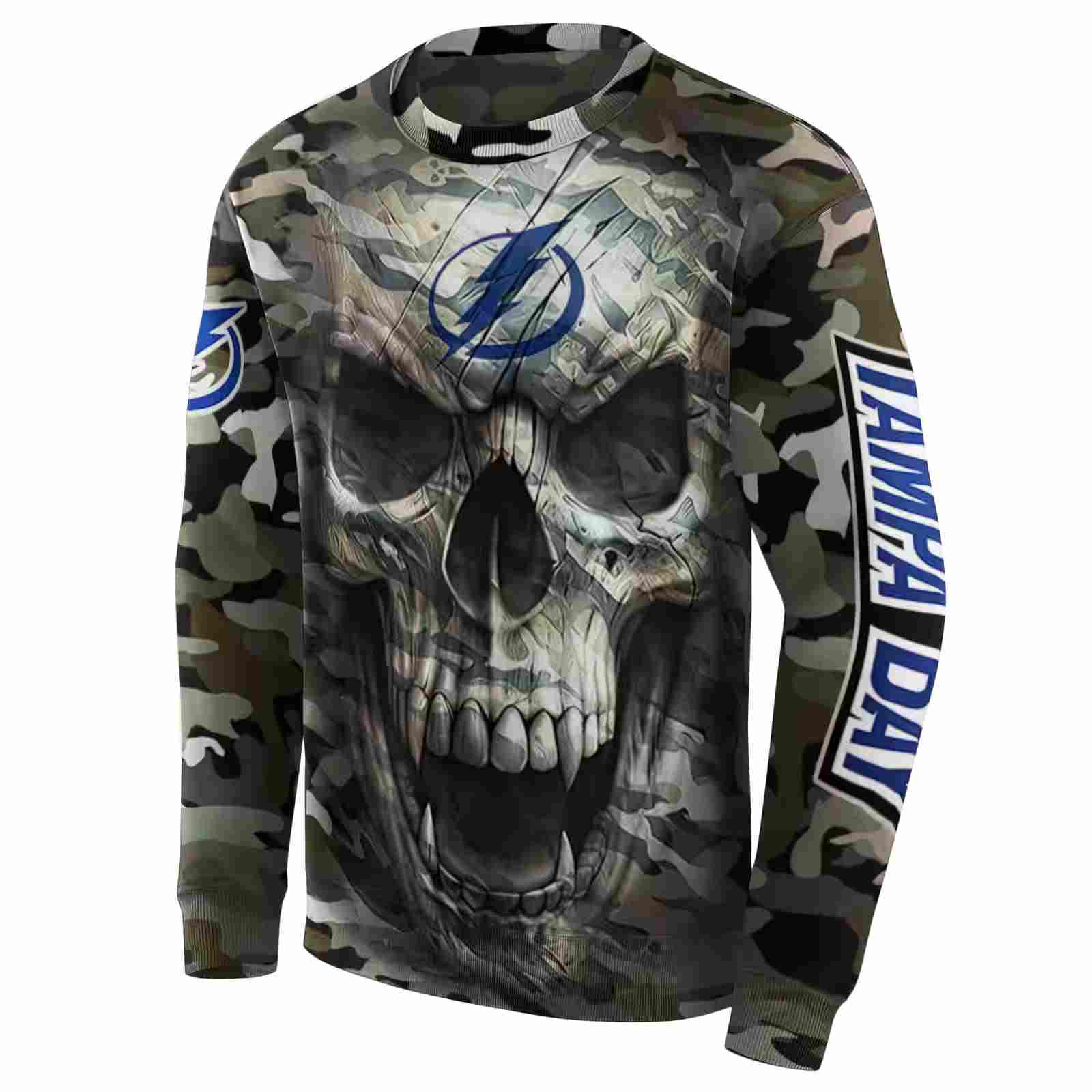 custom tampa bay lightning camo skull hoodie new arrival