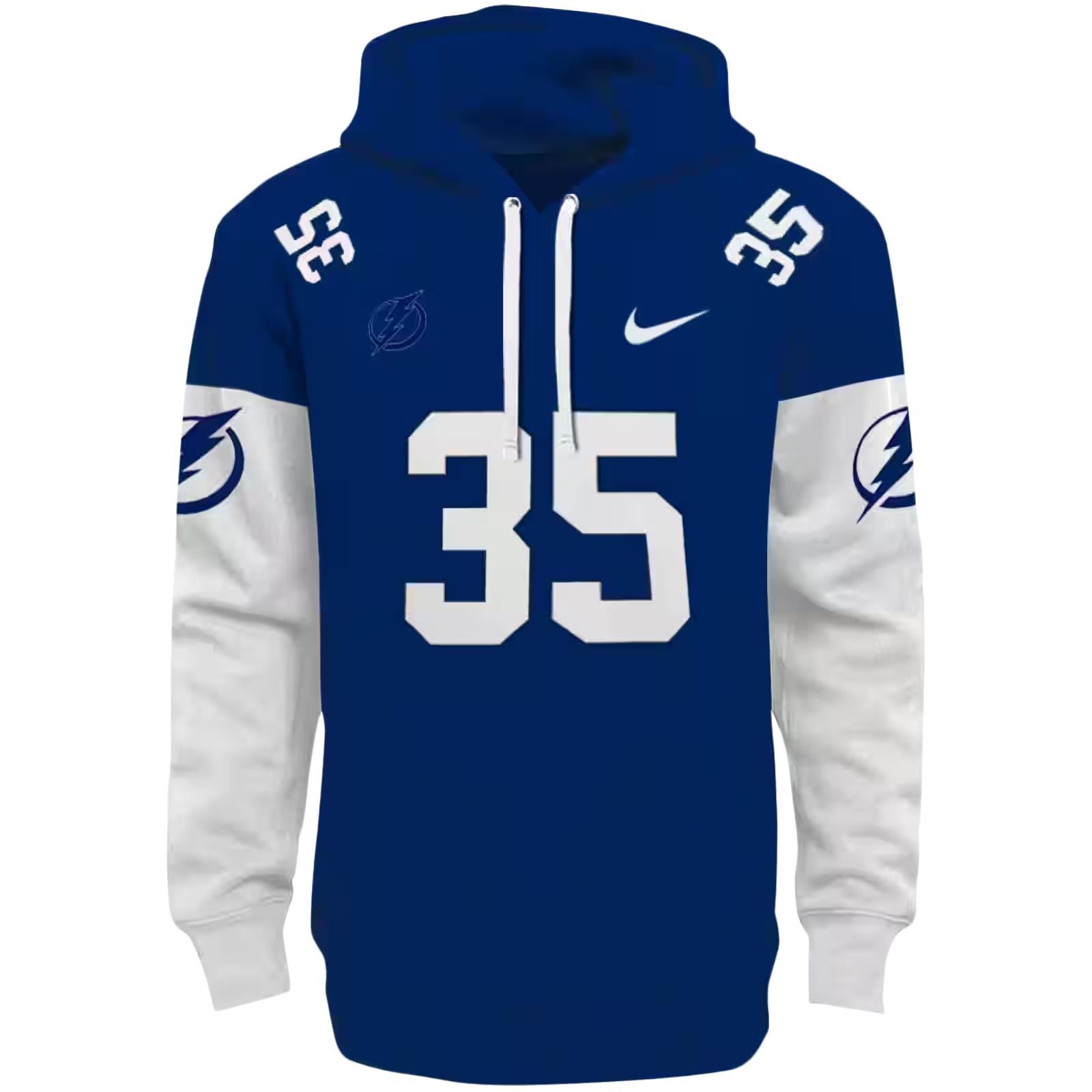 Custom Tampa Bay Lightning Minimal Design Blue Hoodie