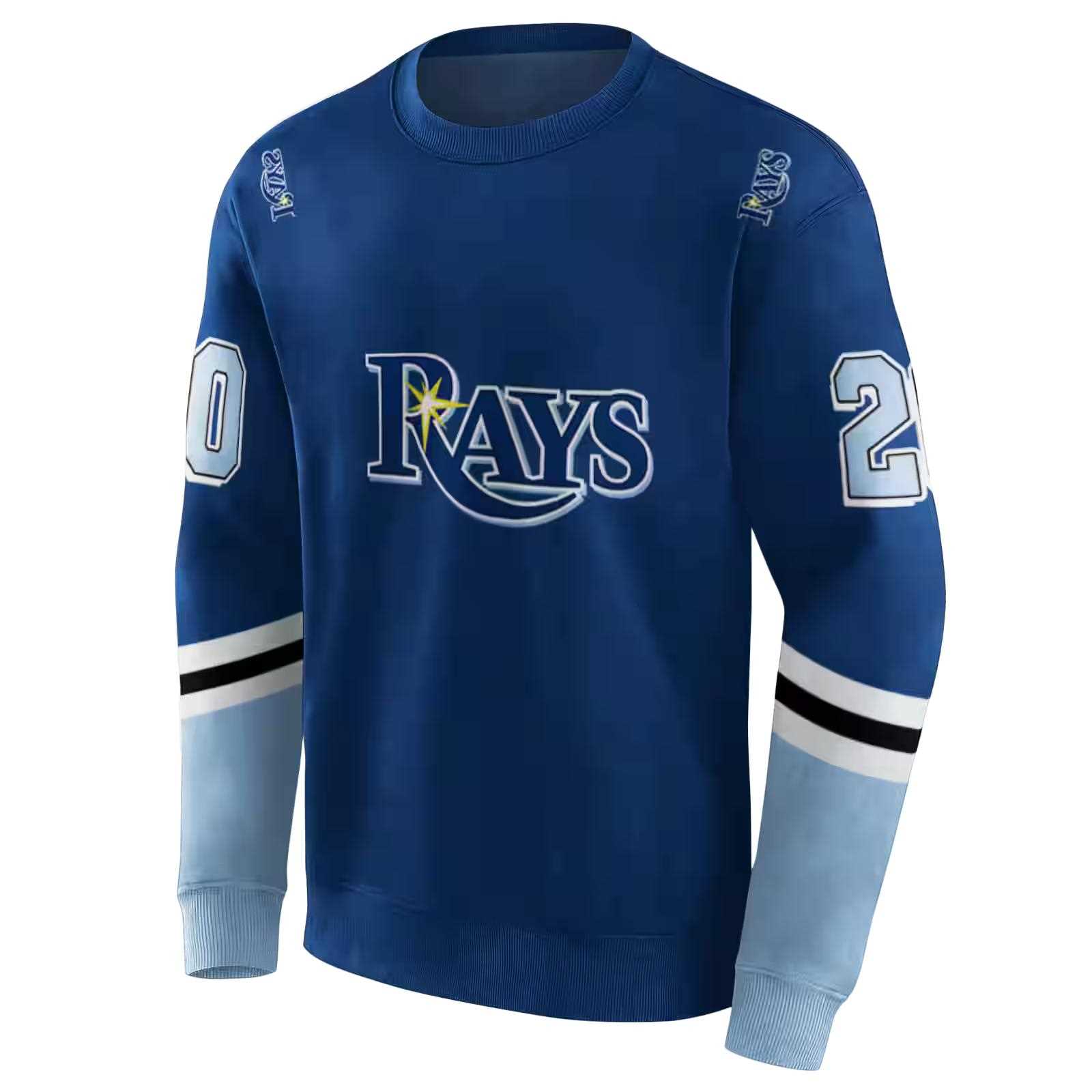 custom tampa bay rays striped sleeves navy hoodie new arrival