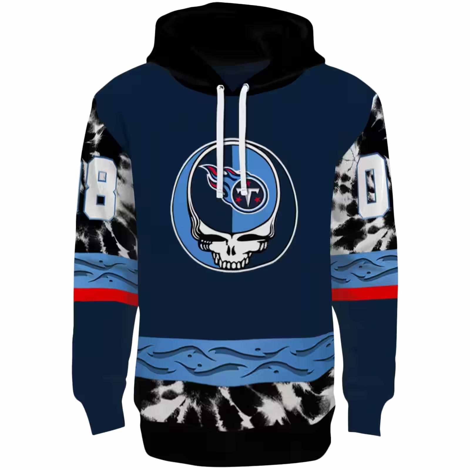 Custom Tennessee Titans Grateful Vibes Navy Hoodie