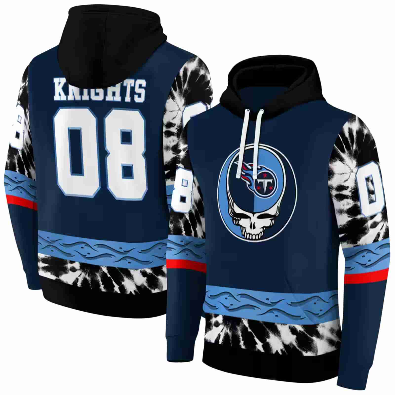 custom tennessee titans grateful vibes navy hoodie fashion forward