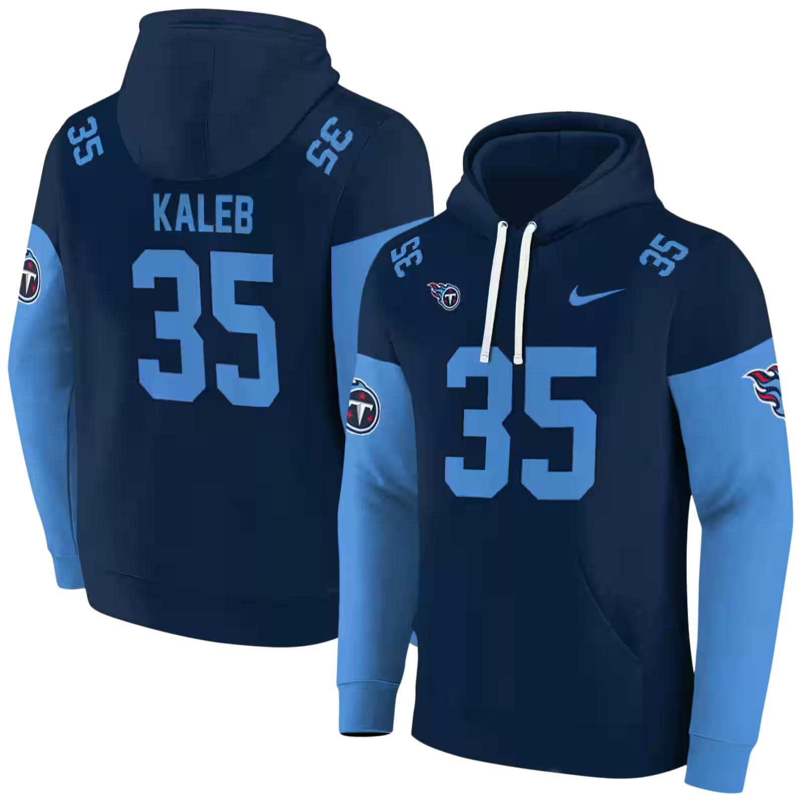 custom tennessee titans minimal design navy hoodie fashion forward