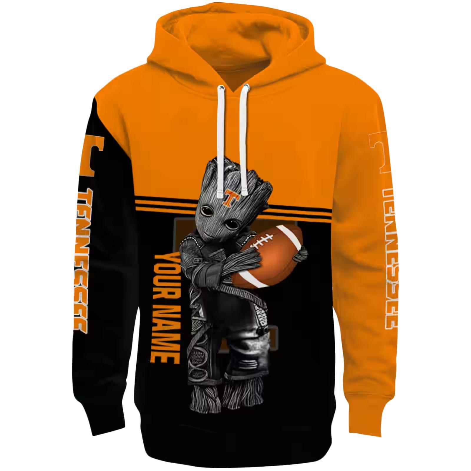 Custom Tennessee Volunteers Baby Groot Orange Black Hoodie