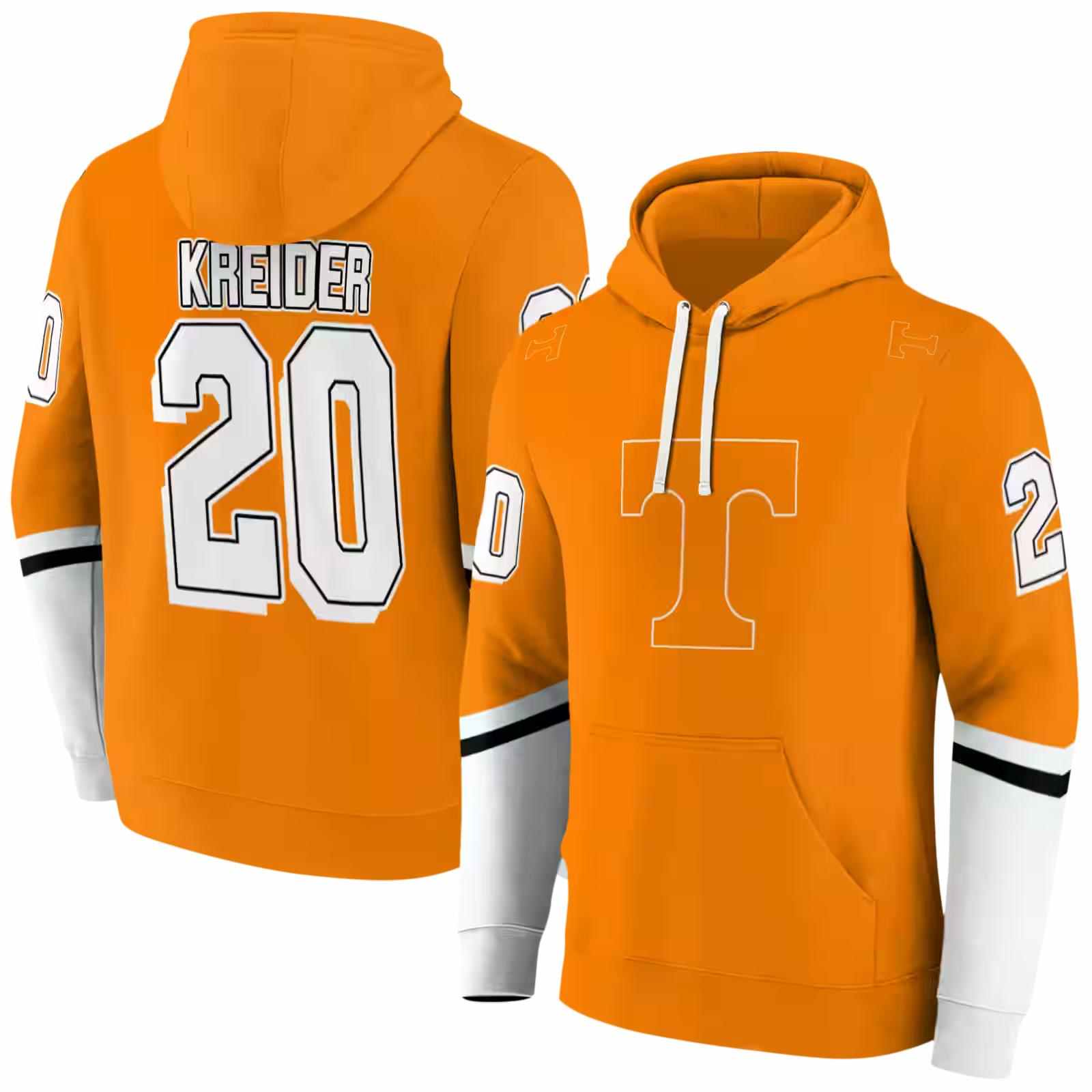 custom tennessee volunteers striped sleeves orange hoodie fashion forward