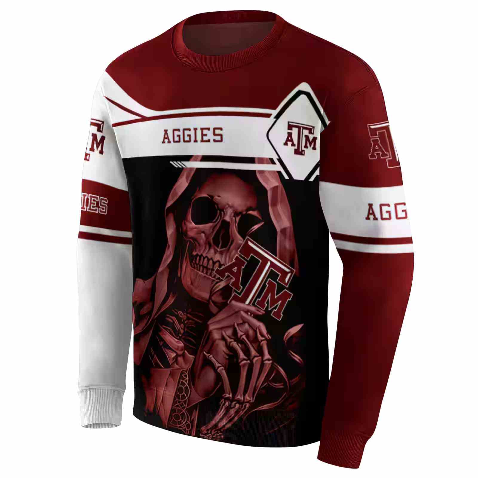 custom texas am aggies grim reaper maroon black hoodie new arrival