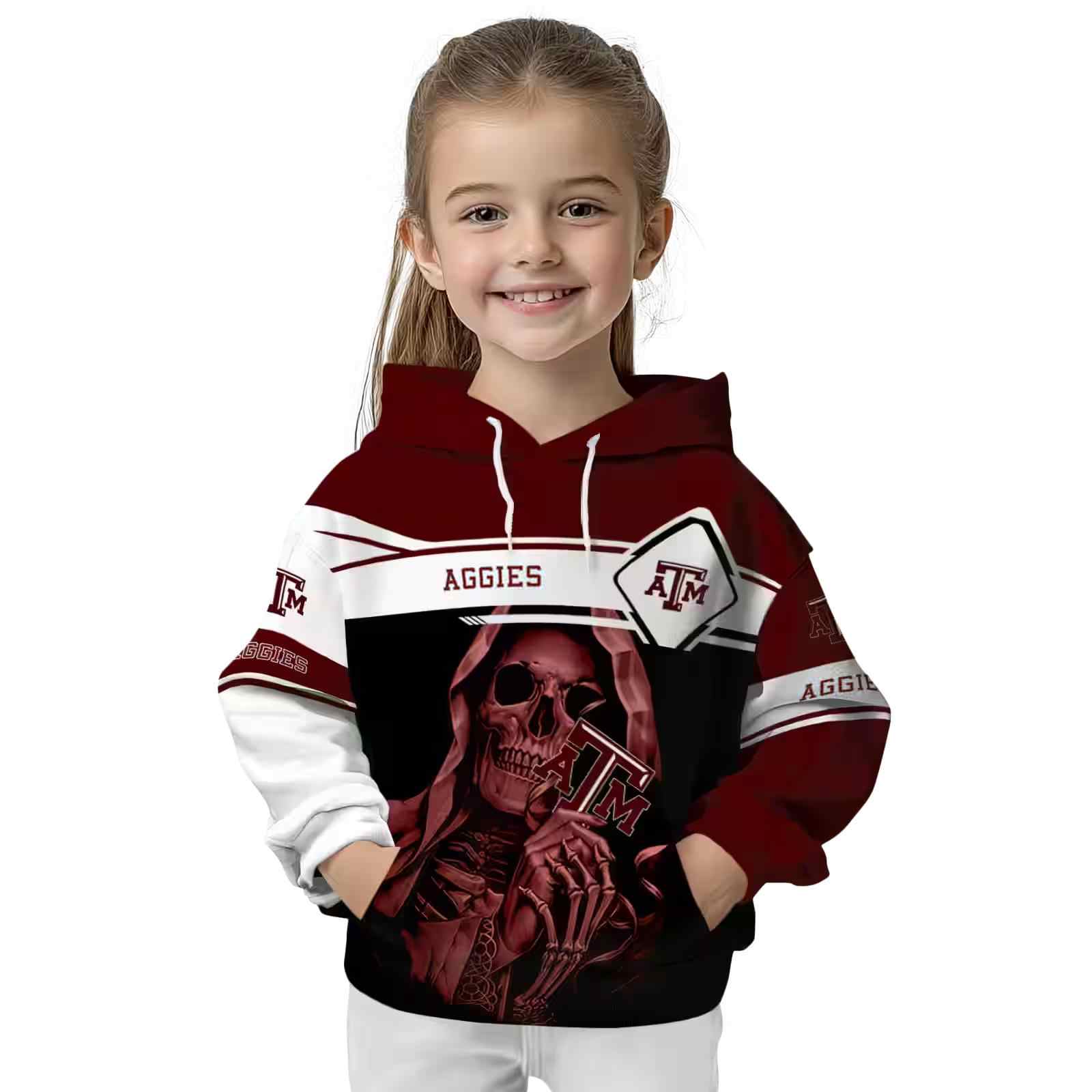 custom texas am aggies grim reaper maroon black hoodie top rated