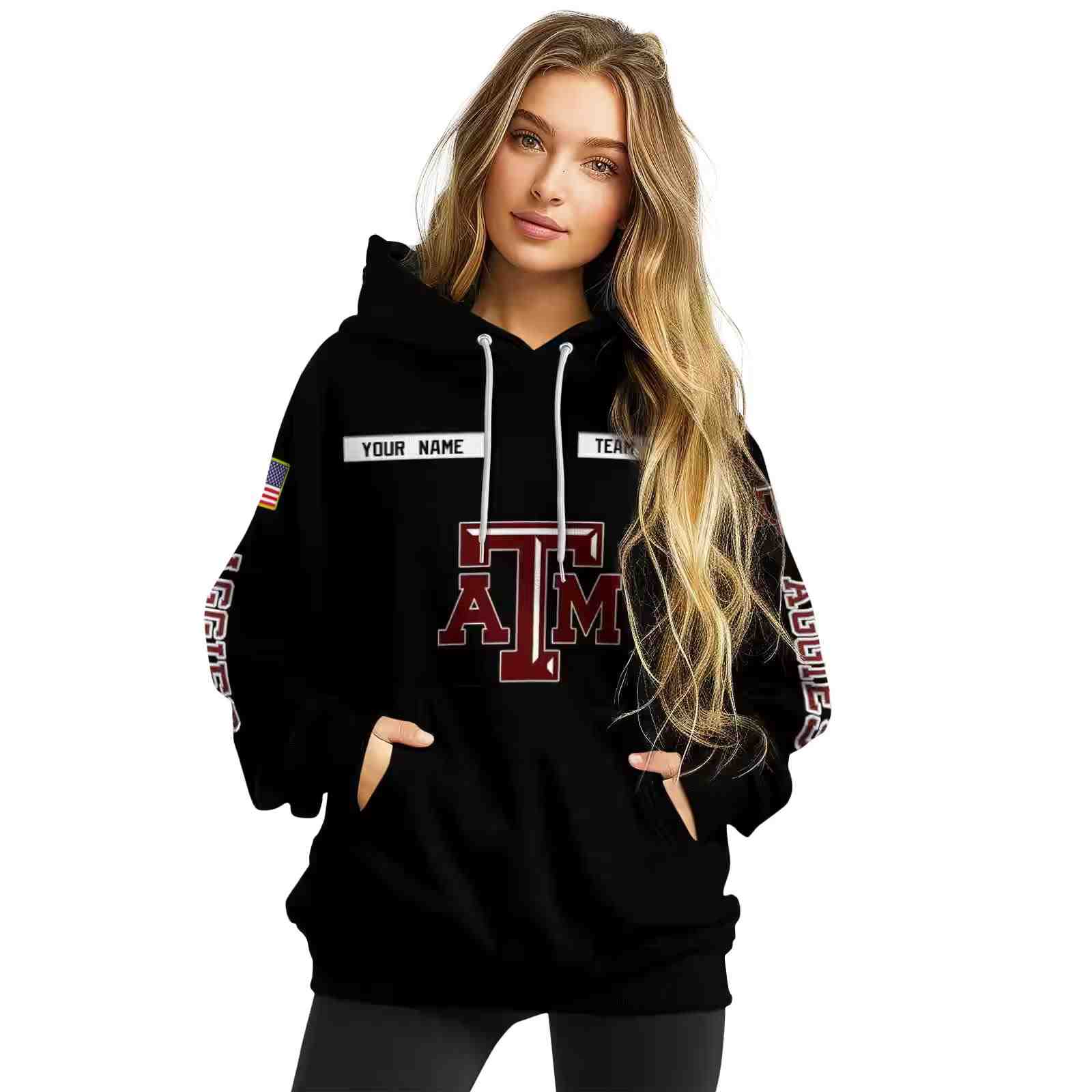 custom texas am aggies punisher skull black hoodie high quality