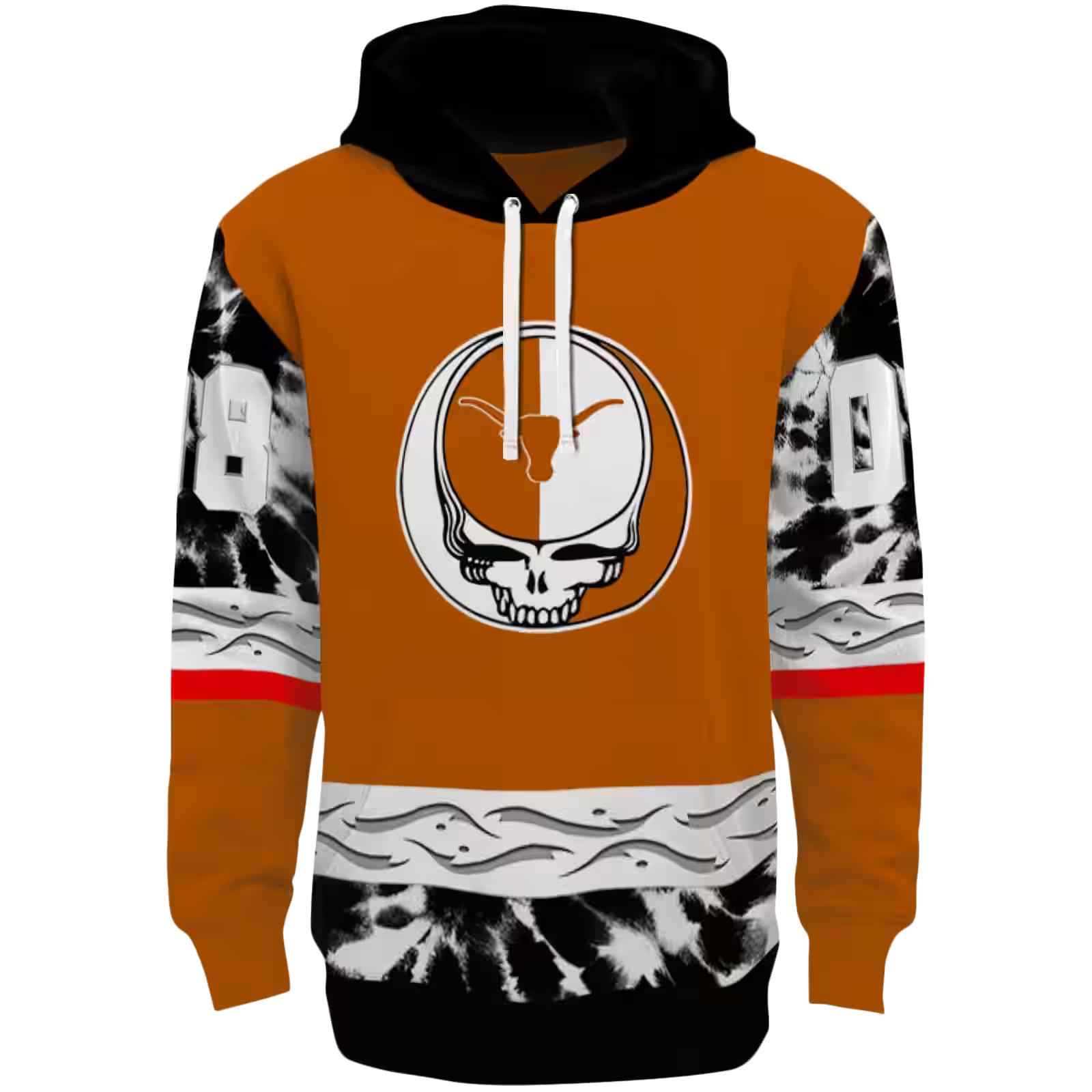 Custom Texas Longhorns Grateful Vibes Orange Hoodie