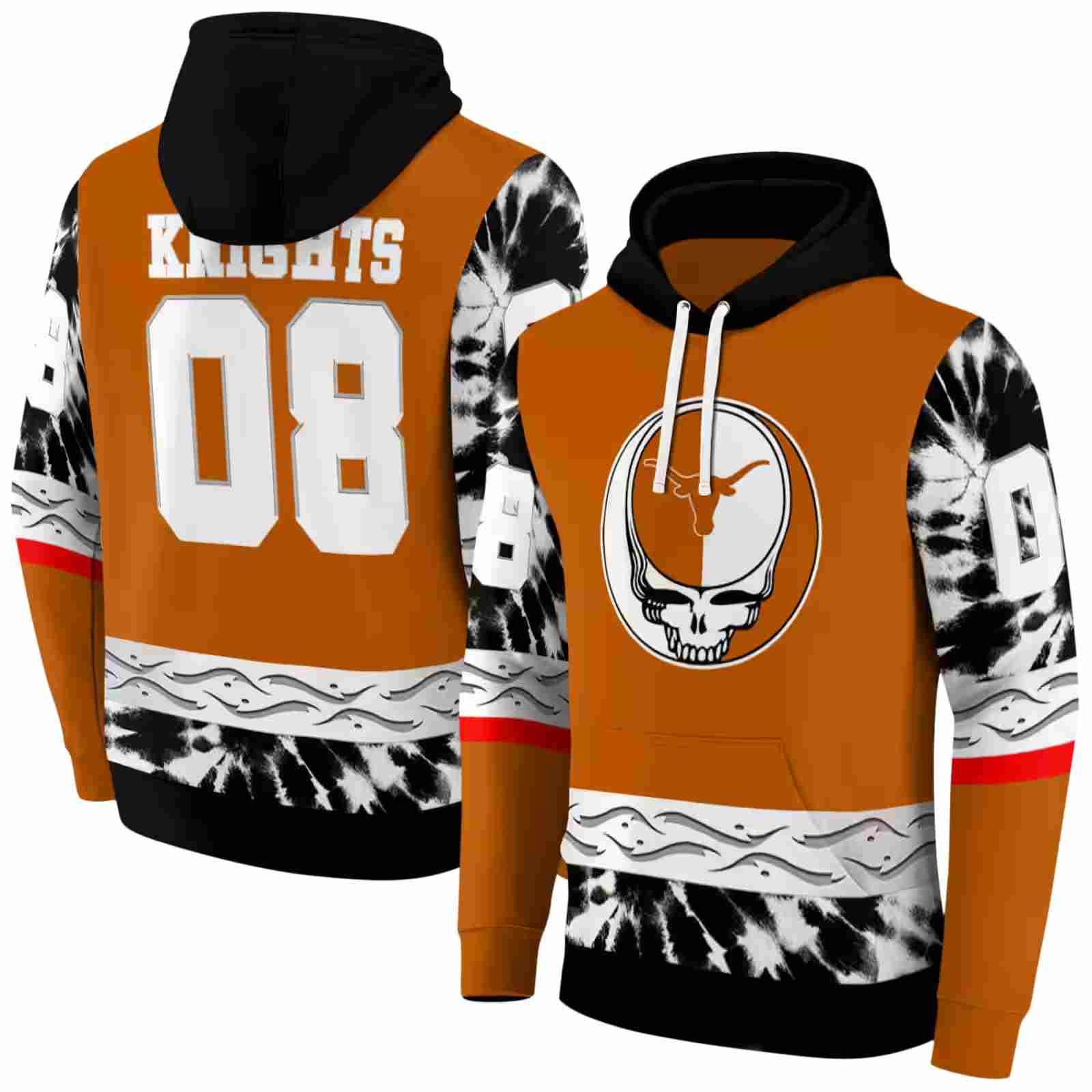 custom texas longhorns grateful vibes orange hoodie fashion forward