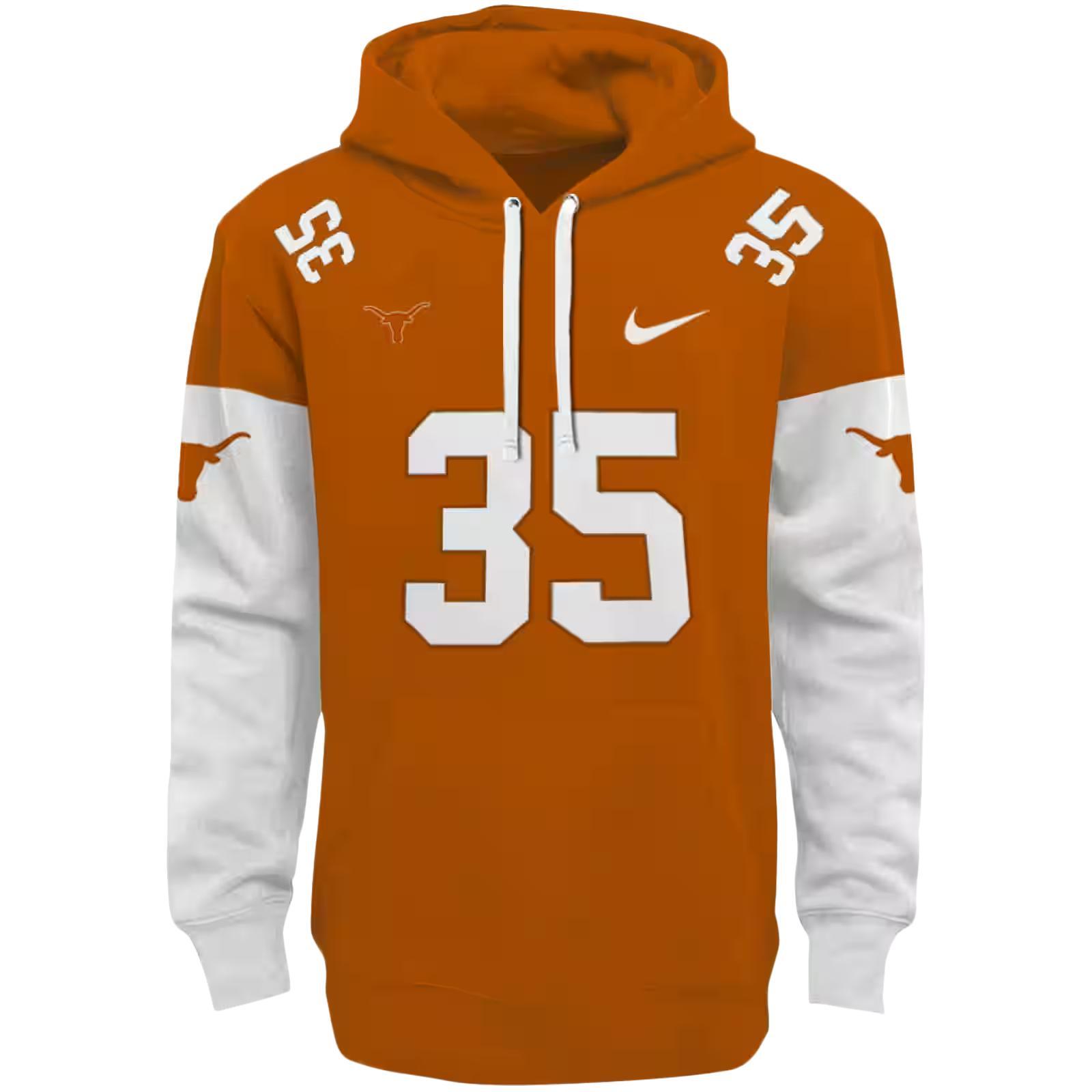 Custom Texas Longhorns Minimal Design Orange Hoodie