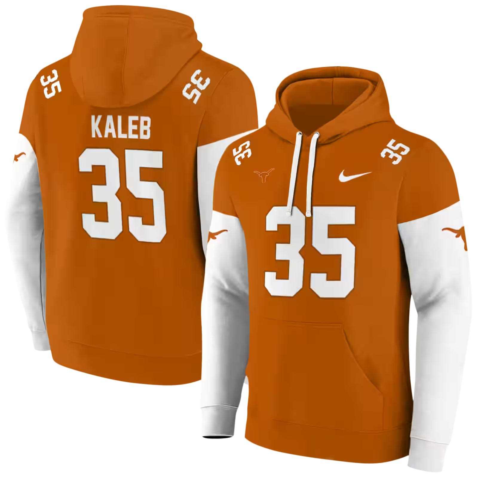 custom texas longhorns minimal design orange hoodie fashion forward