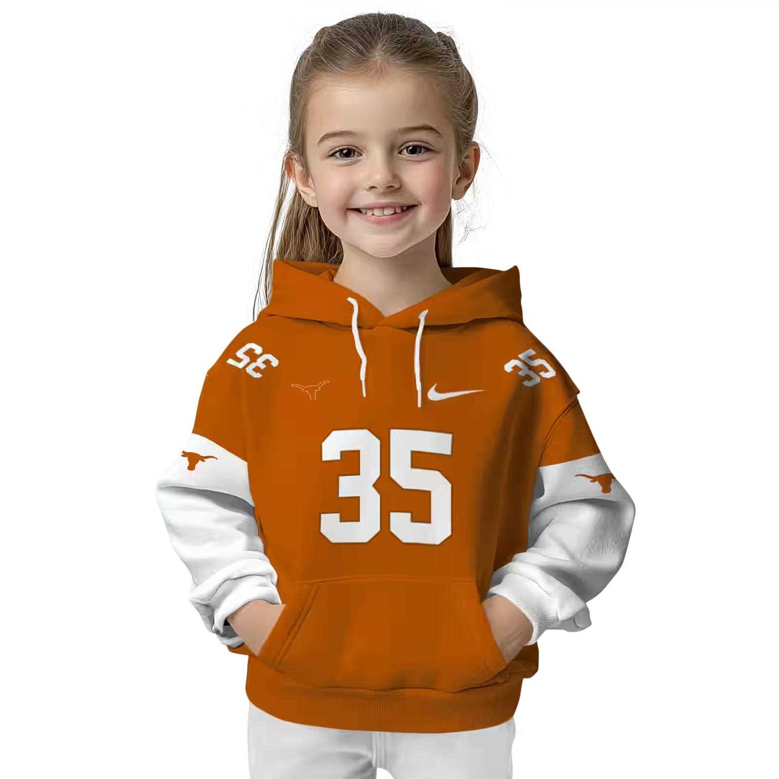 custom texas longhorns minimal design orange hoodie top rated