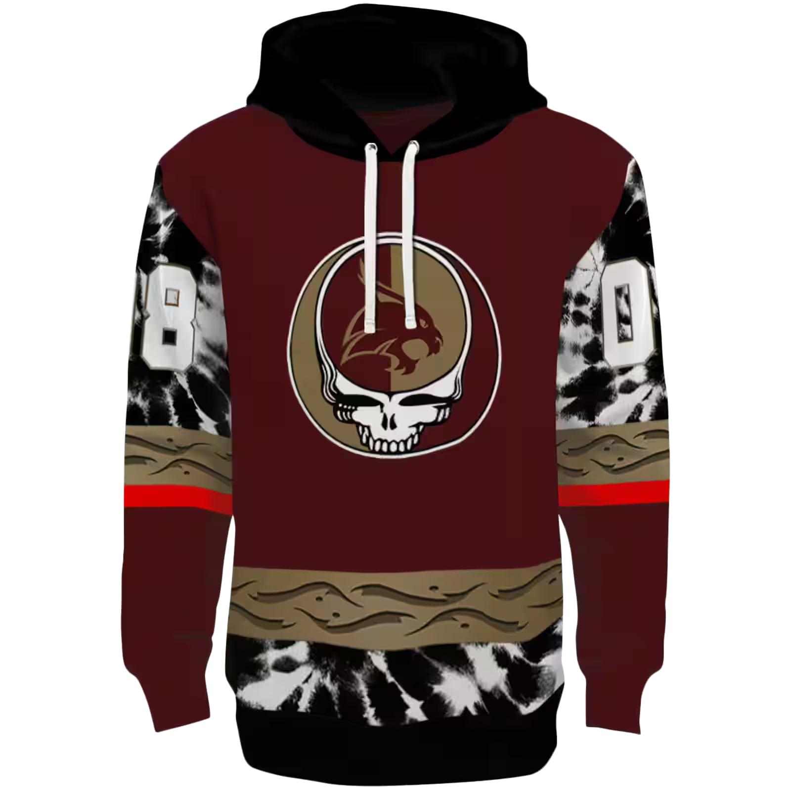 Custom Texas State Bobcats Grateful Vibes Maroon Hoodie