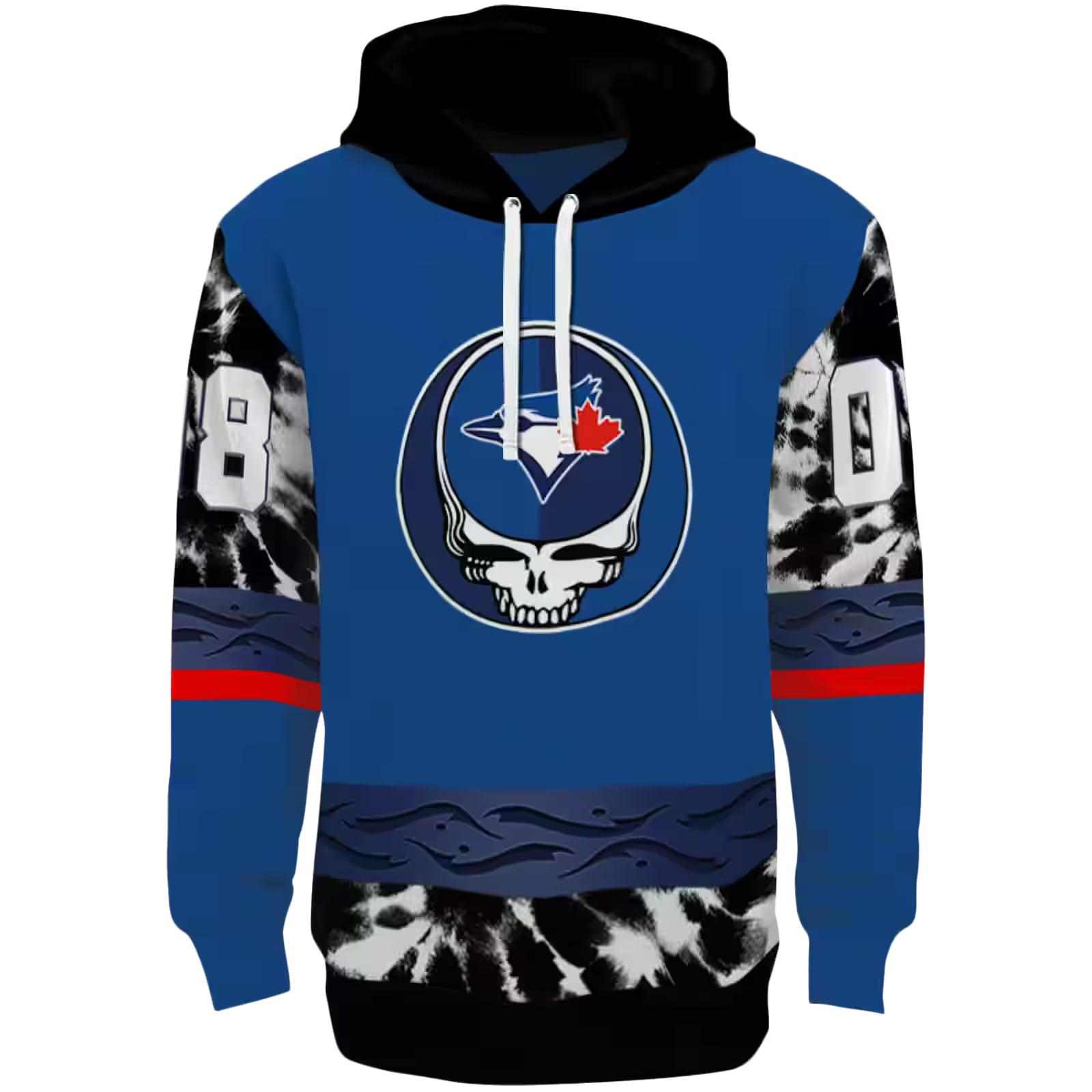 Custom Toronto Blue Jays Grateful Vibes Blue Hoodie