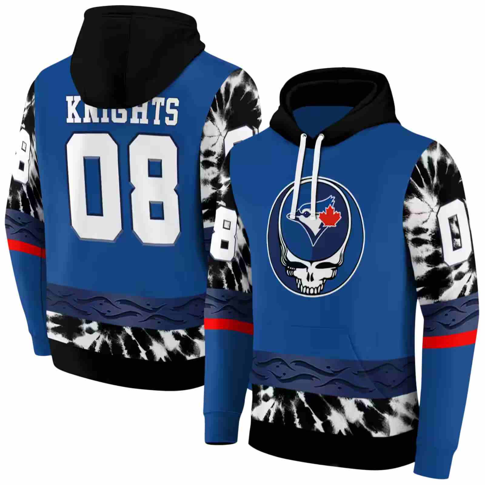 custom toronto blue jays grateful vibes blue hoodie fashion forward