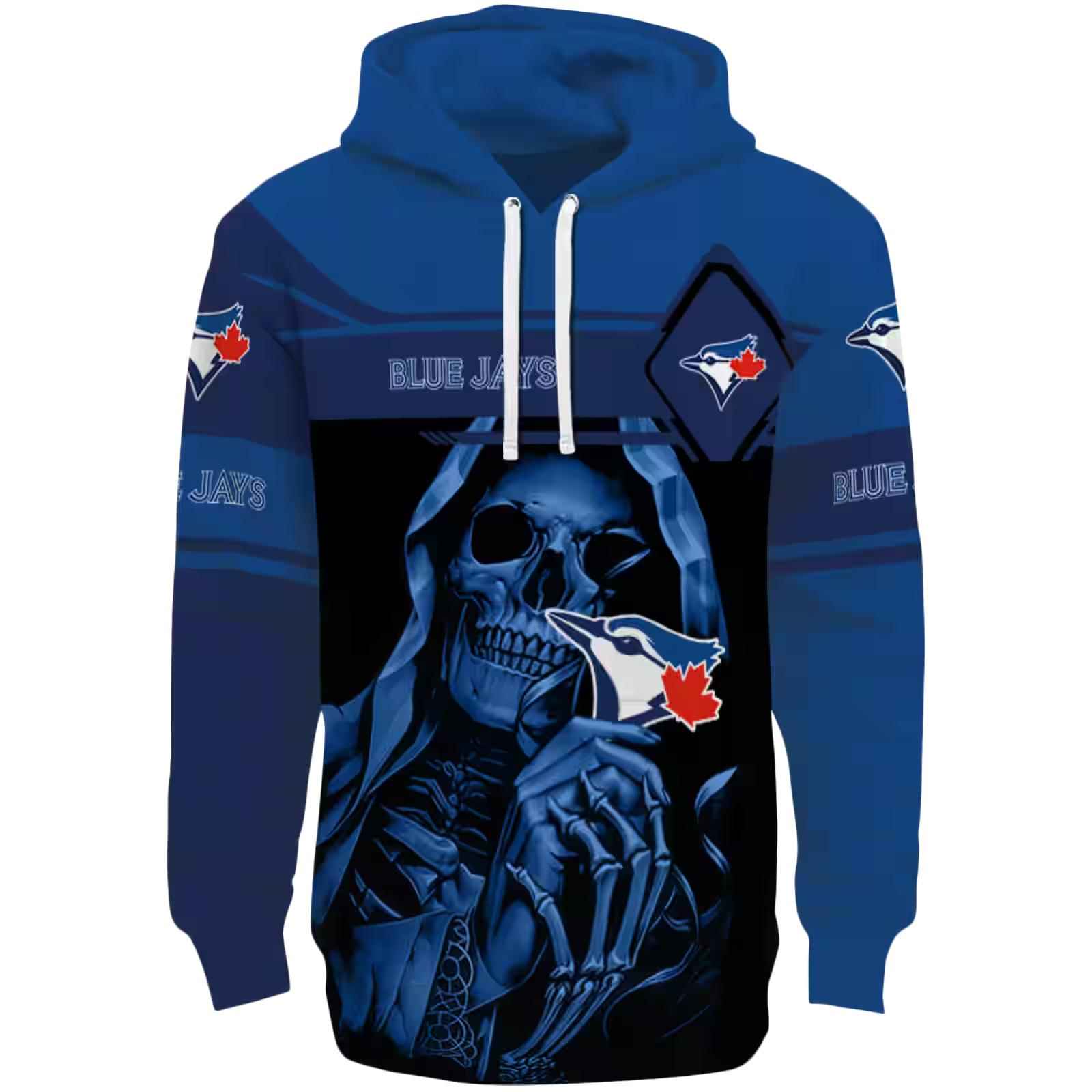 Custom Toronto Blue Jays Grim Reaper Blue Black Hoodie