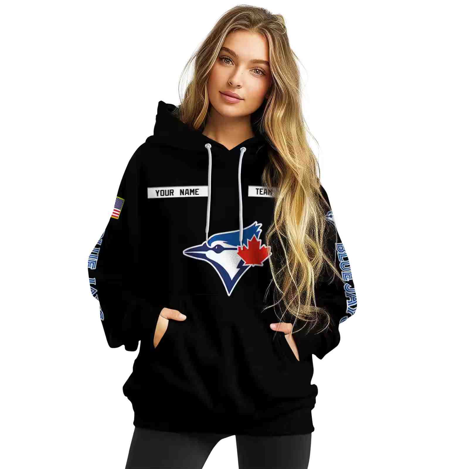 custom toronto blue jays punisher skull black hoodie high quality