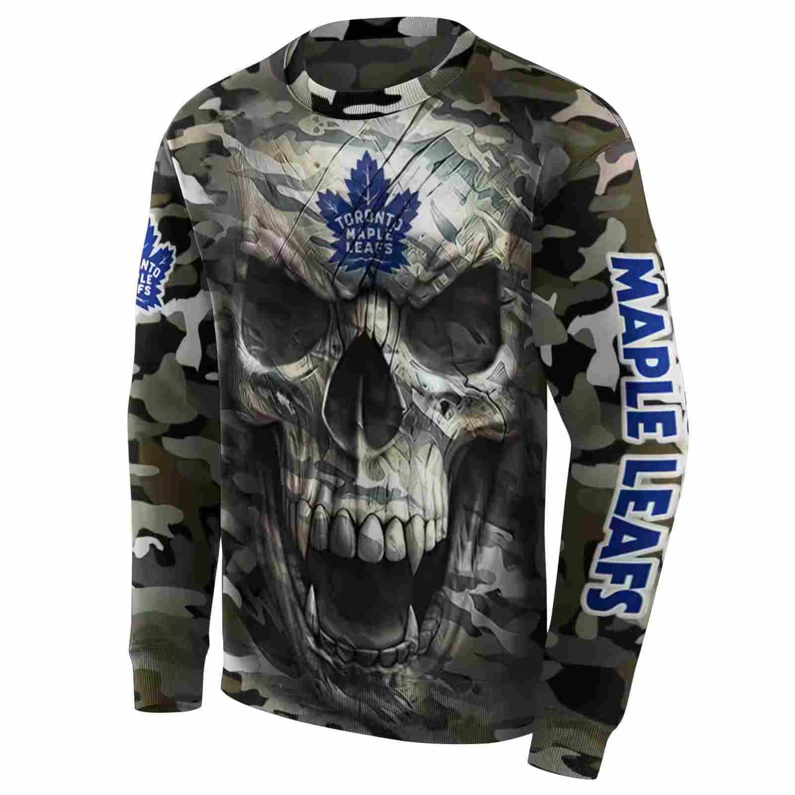 custom toronto maple leafs camo skull hoodie new arrival