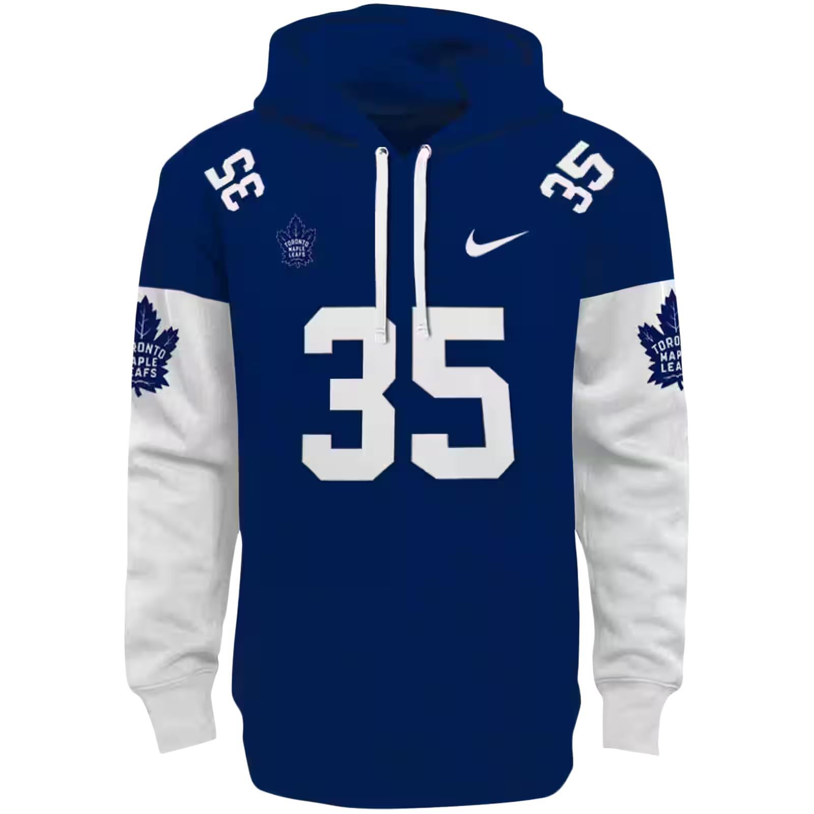 Custom Toronto Maple Leafs Minimal Design Blue Hoodie