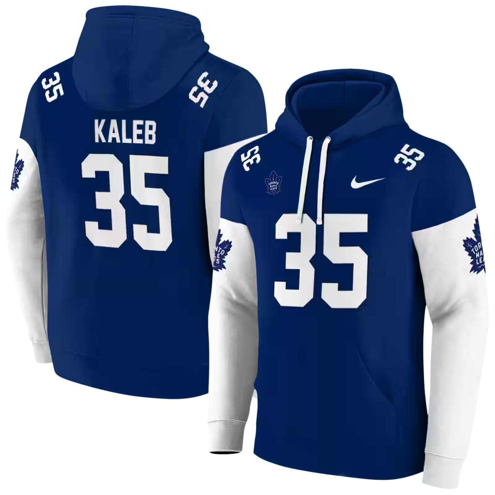 custom toronto maple leafs minimal design blue hoodie fashion forward