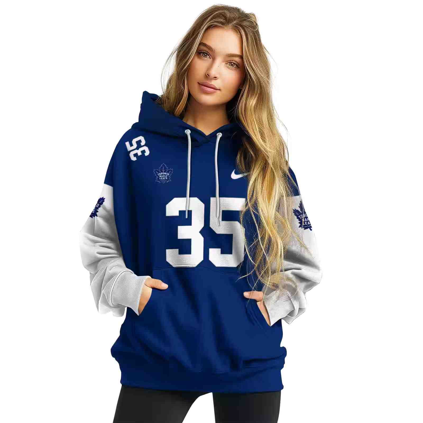 custom toronto maple leafs minimal design blue hoodie high quality