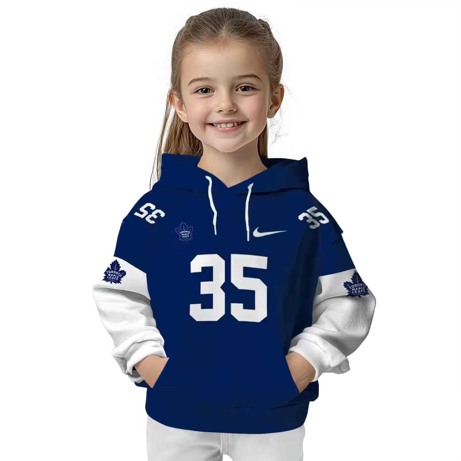 custom toronto maple leafs minimal design blue hoodie top rated