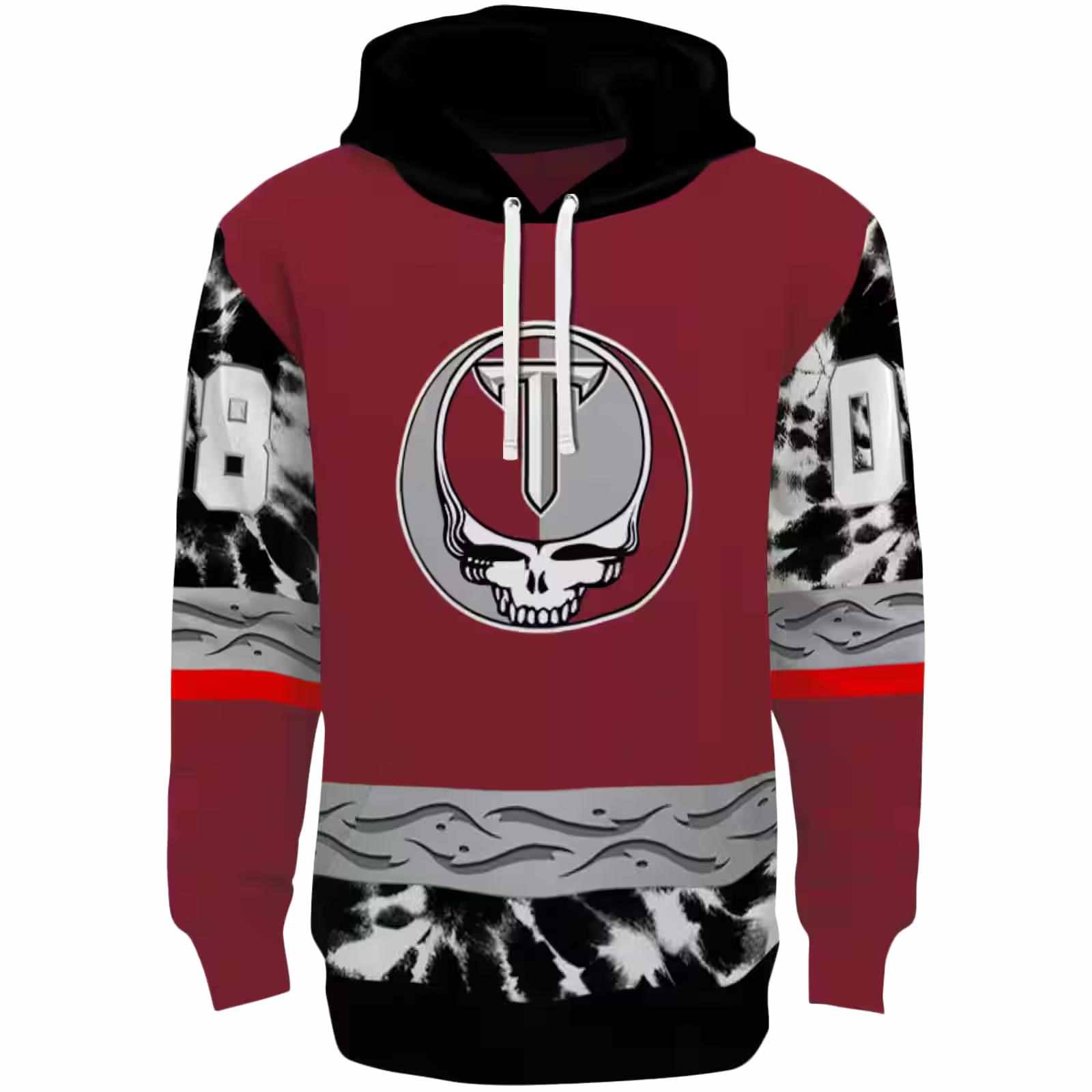 Custom Troy Trojans Grateful Vibes Red Hoodie