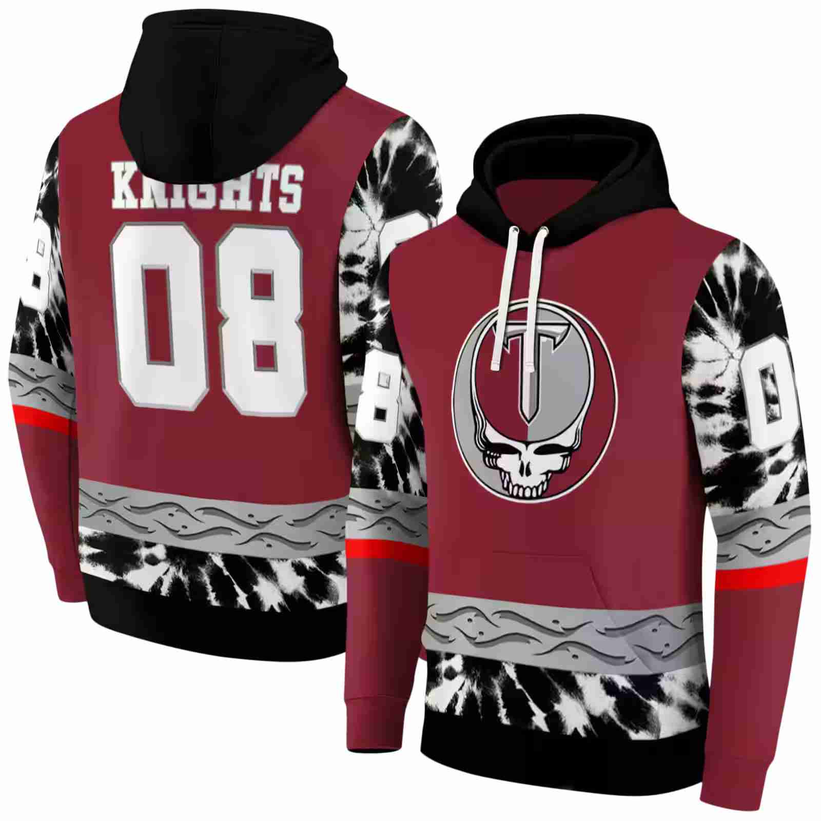 custom troy trojans grateful vibes red hoodie fashion forward